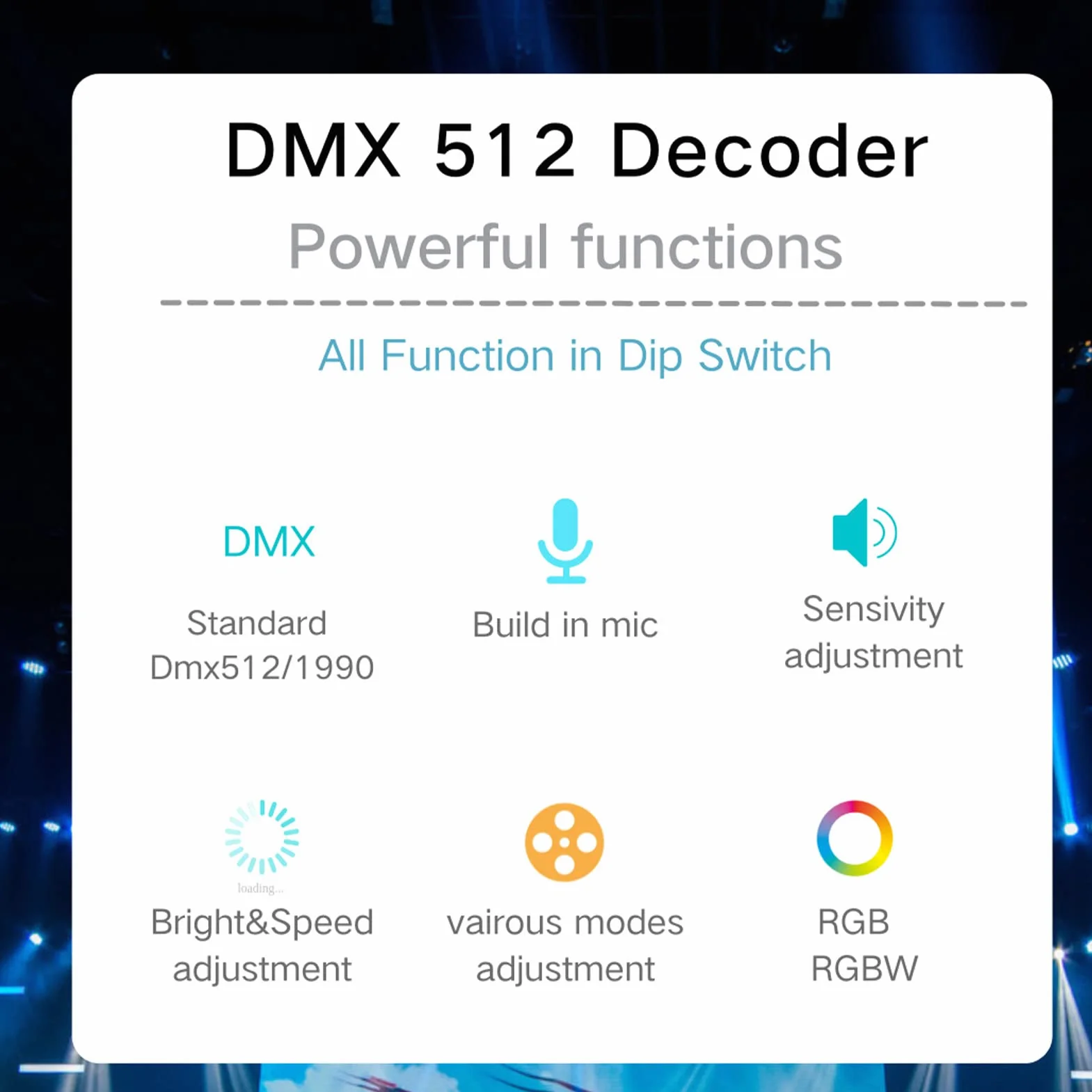 DMX Decorder, Kontroler Dekodera DMX 512 LED, 4-kanałowy Sterownik RGBW LED Strip Light DC12V-24V z Angielską Instrukcją Obsługi, Studyjny Sprzęt do Nagrywania(8A na kanał)