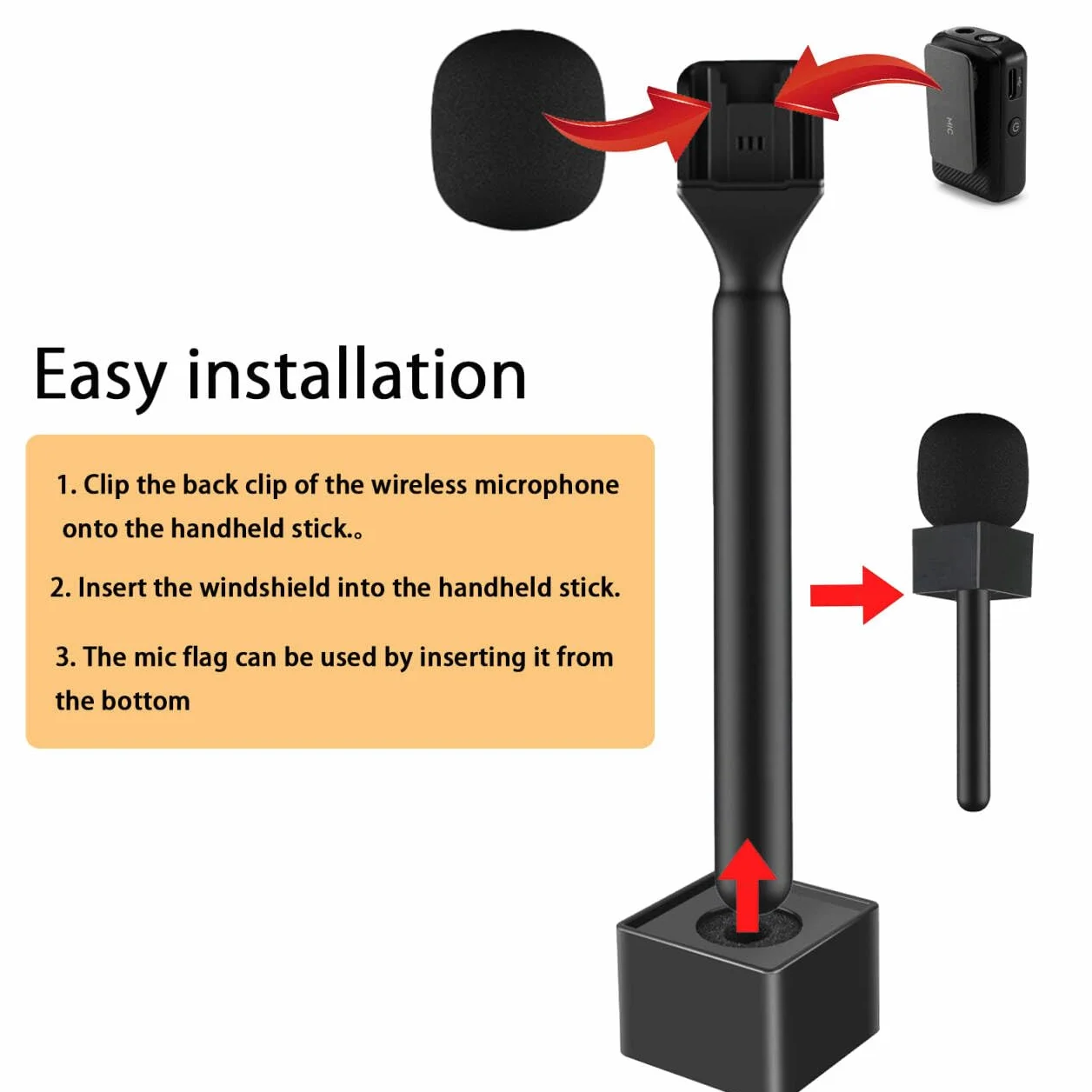 Uchwyt mikrofonowy do DJI Mic 3/Mini/1/2/Rode Wireless GO II Handle Rig bezprzewodowy Interview Lavalier ręczny adapter do Osmo kieszonkowy 3 Mic2/Hollyland Lark