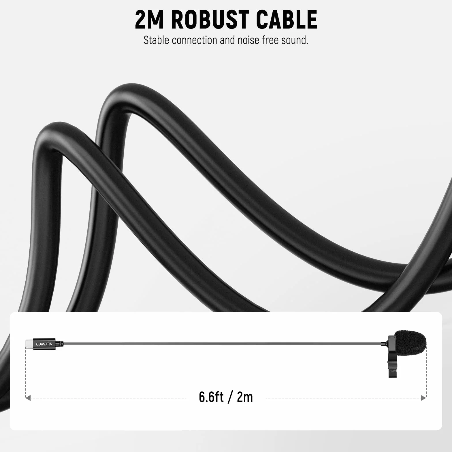 NEEWER 2 szt. Mini USB C Mikrofon Lavalier kompatybilny z iPhone 16 15 Pro Max Android, wielokierunkowy pojemnościowy z klipsem do klapy kabel 2 m
