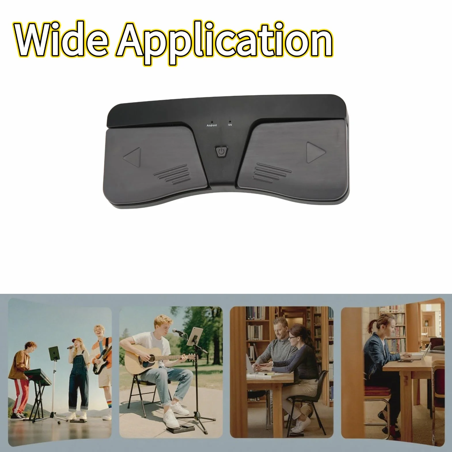 Page Turner Pedal dla tabletów, bezprzewodowy pedał muzyczny Page Turner dla IOS, dla Android, zasilany bateryjnie przełącznik nożny Bluetooth Page Turner Pedal Bezprzewodowy Page