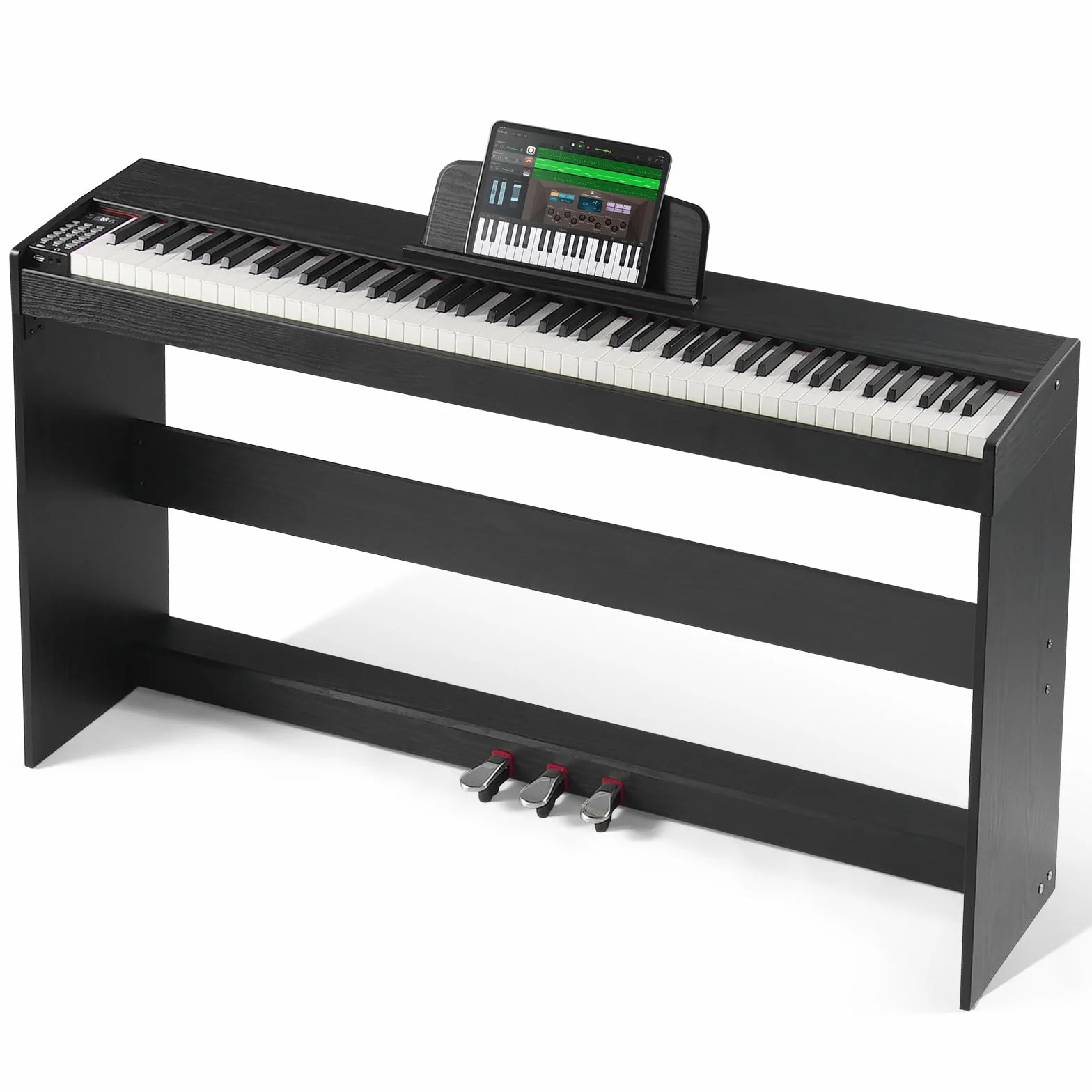 VEVOR Pianino cyfrowe, 88 przycisków, pianino elektryczne, podwójna klawiatura i głośnik, prosty uchwyt obudowy ze słuchawkami, 200 dźwięków i rytmów, obsługuje Bluetooth/USB/MIDI, dla początkujących