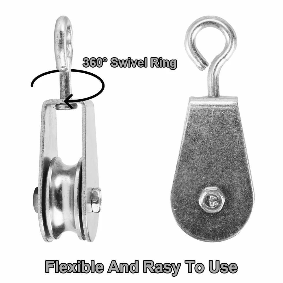 3 sztuki kółek zwrotnych ze stali nierdzewnej, 30 mm, rolka linowa stalowa mała, rolka linowa fitness, koło pasowe obracane o 360°, nośność 30 kg, rolka do liny stalowej, liny