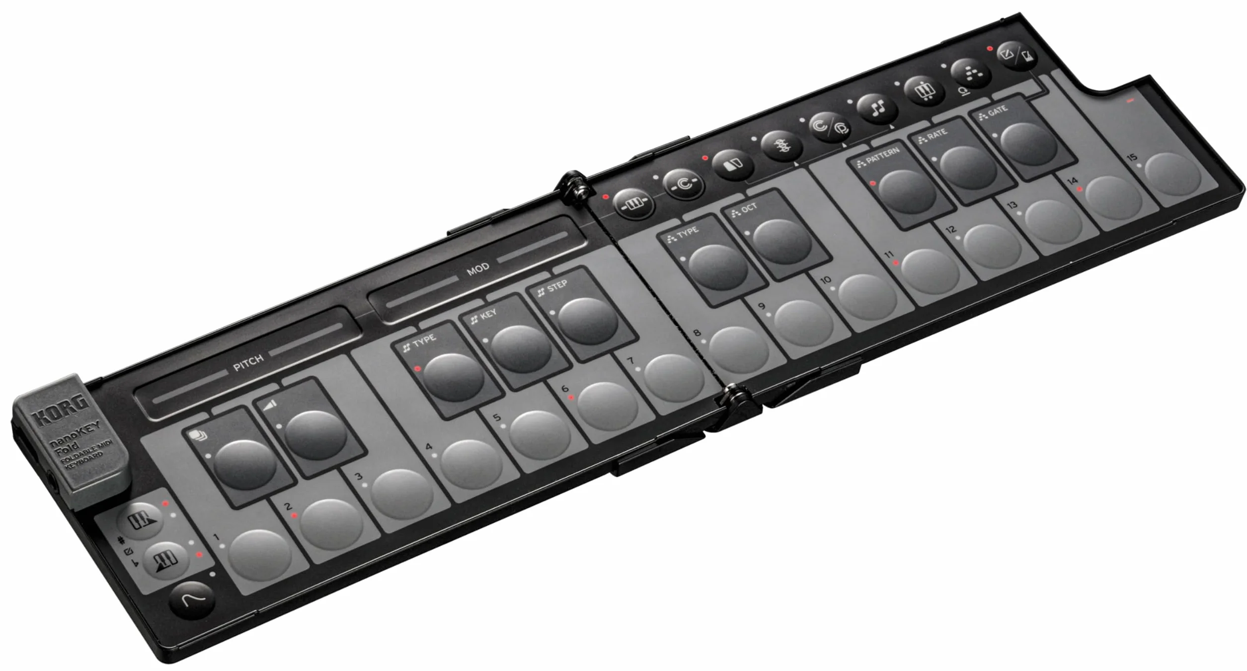 Korg nanoKEY Fold - składana klawiatura sterująca MIDI z 25 klawiszami i USB-C i TRS-MIDI - Czarna