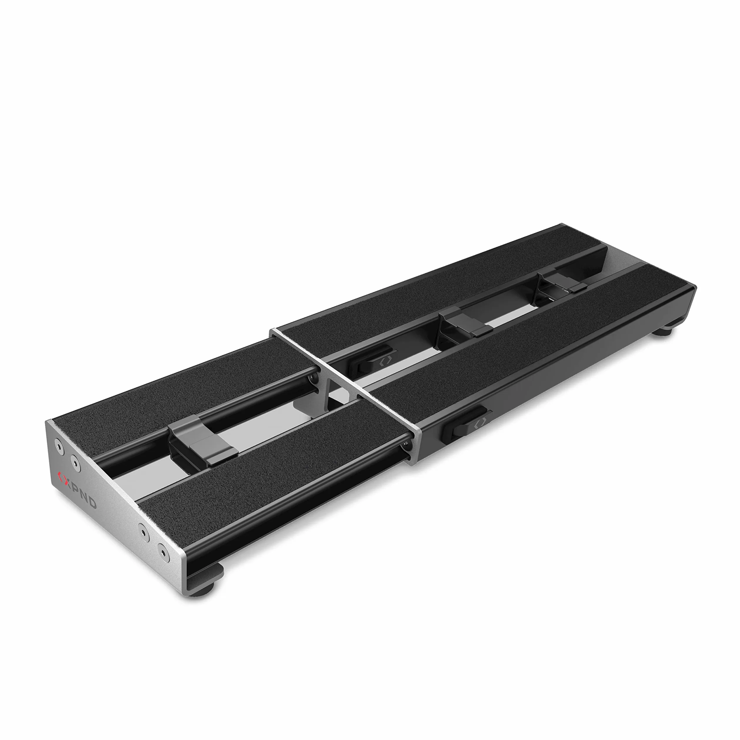 D'Addario XPND tablica pedałów, rozszerzająca się tablica pedałów gitarowych, 1 rząd, lekka, trwała aluminiowa tablica pedałowa, wstępnie nałożona pętla na rzep do wymiany pedałów