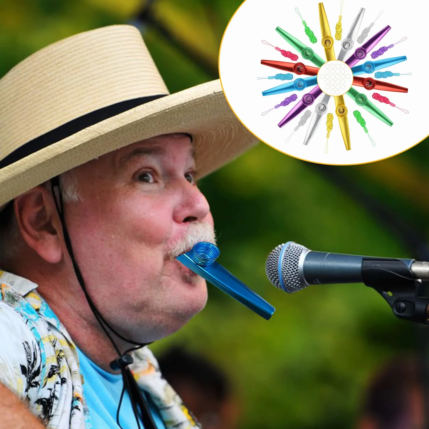 CHRI Kazoos Kazoo metalowe instrumenty muzyczne Kazoo, 12 sztuk, instrumenty muzyczne z aluminium z 24 membranami fletowymi, kazu dla dzieci i miłośników muzyki dla początkujących