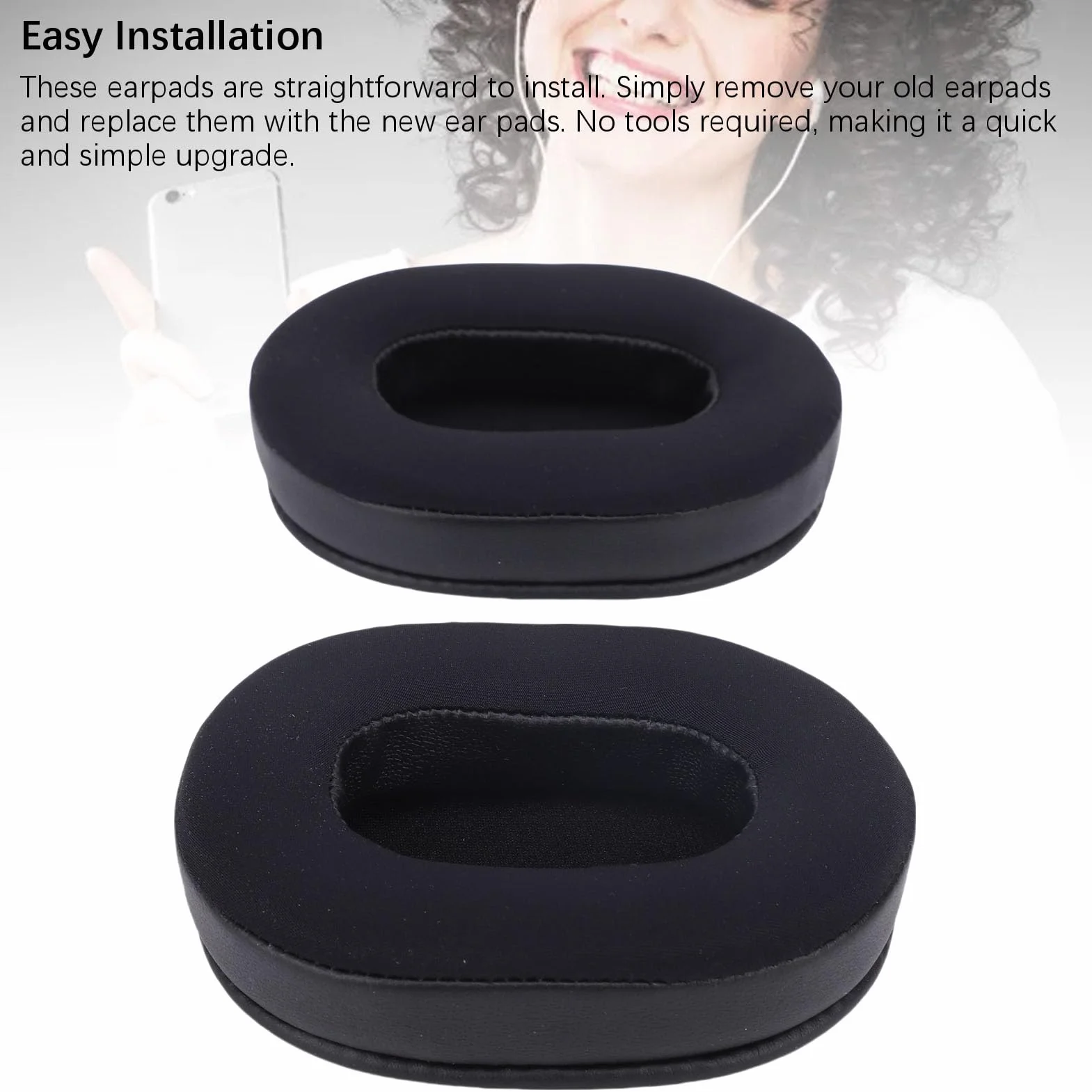 Zunate 2PCS Zestaw Słuchawkowy EARPADS, Miękkie Miękkie Białko Skórzane Słuchawki Oddychające z Jedwabnej Tkaniny, Miękkie Chłodzenie Komfortu, do Zużycia Słuchawek WH Ult900N