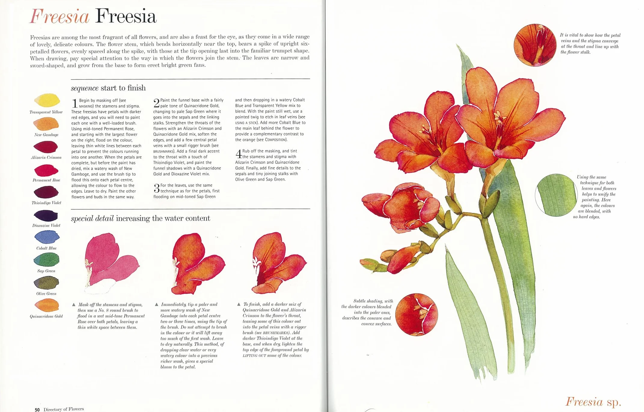 Kew: The Watercolour Flower Painter's A to Z: An Illustrated Directory of Techniques for Painting 50 Popular Flowers