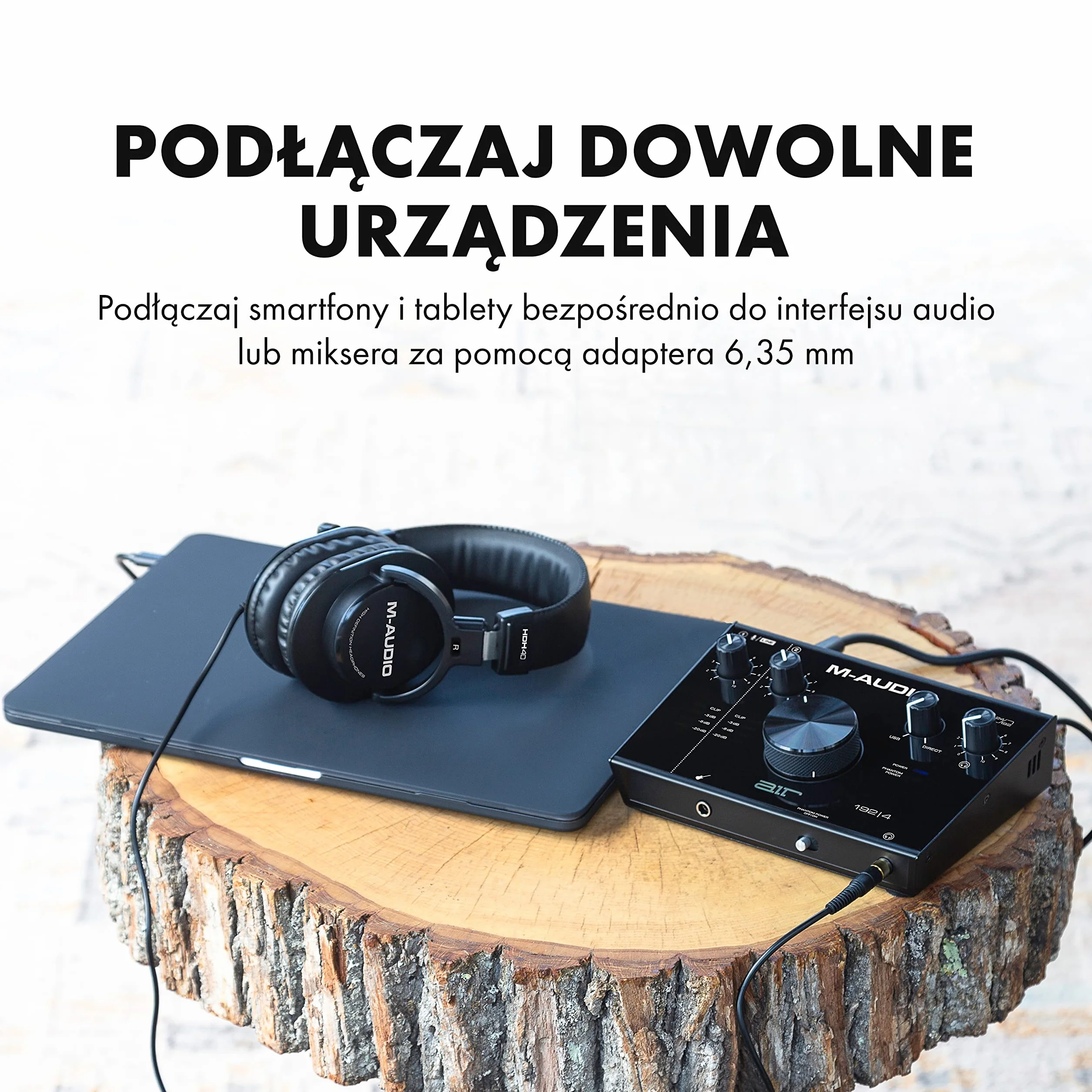 M-AUDIO HDH40 Nauszne zamknięte słuchawki studyjne z elastycznym pałąkiem i kablem 2.7 m do odsłuchu w studio, podcastów i nagrywania