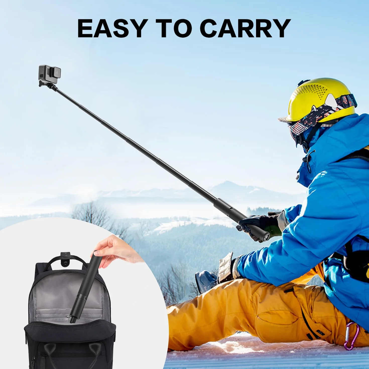 Wiseten Wysuwany Statyw Kijek do Selfie do GoPro Insta360, 120CM Wysuwany Uchwyt Selfie Vlog Przenośny Statyw Akcesoria do GoPro Hero 13 12 11 10 9 Black insta360 X3 X4 DJI Osmo Action 5 Pro