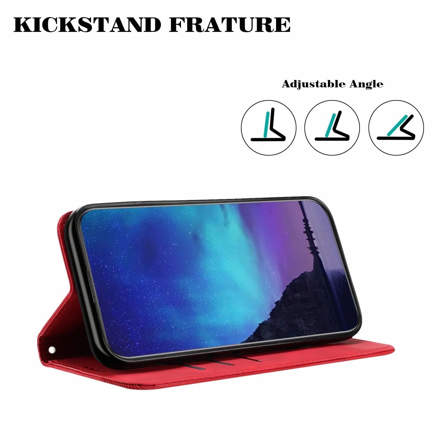 Etui na Motorola Moto G72 5G Portfel z klapką ze skóry PU, [3 miejsca na karty] [zamknięcie magnetyczne] [regulowany pasek na ramię] - Czerwony
