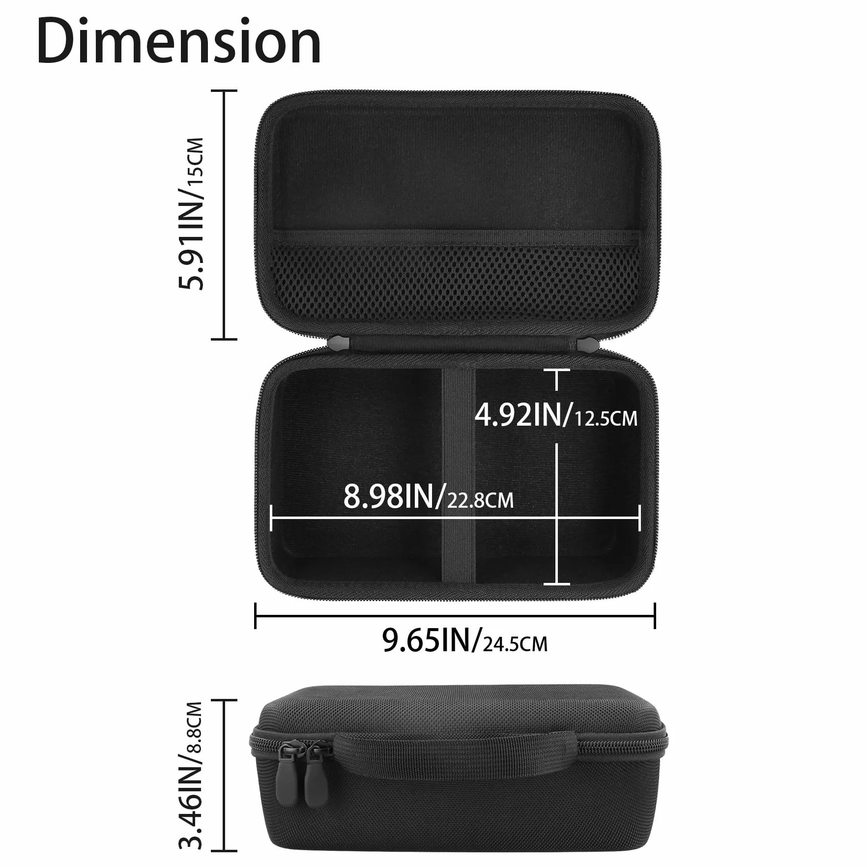 co2CREA Przechowywanie Carry Travel Hard Case dla Soundcore Ancher Boom 3i Portable Bluetooth Speaker, Solo Case, Czarny (Black), L, for soundcore Anker boom 3i