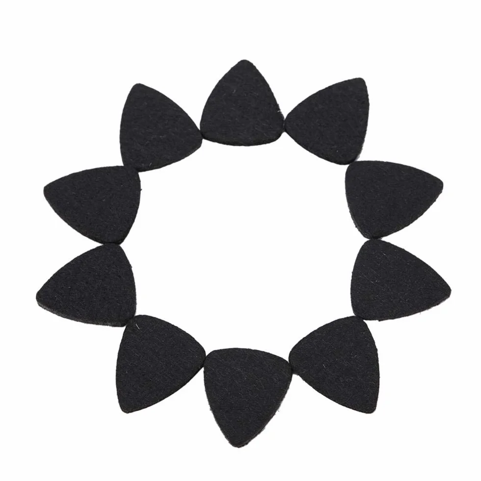 Dilwe 10 szt. plektronów z filcu wełnianego 3 mm do gitary ukulele (czarne)