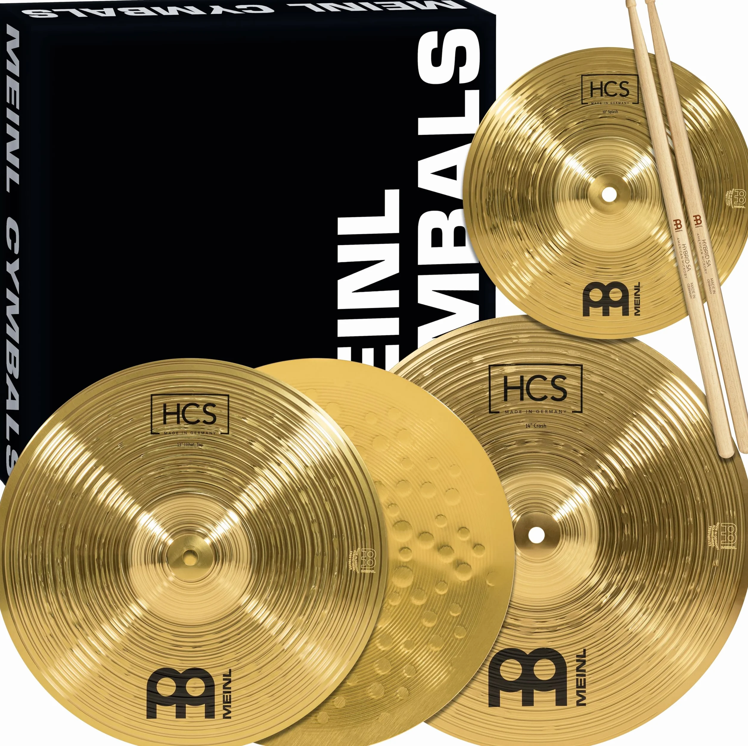 Meinl HCS Cymbal Set 13"HH, 14"C, 10" SP + Sticks - Zestaw talerzy