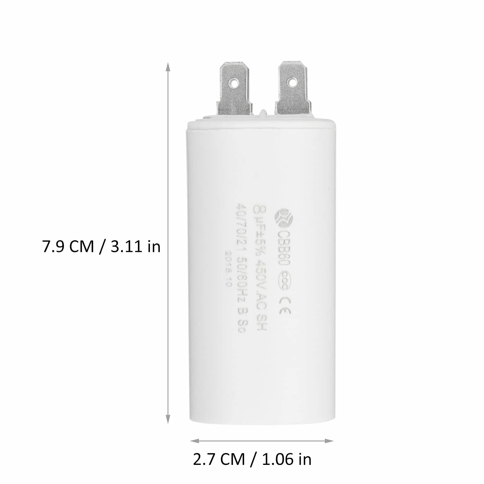 Kondensator Cbb60 8Uf 40 85 21 8Uf Kondensator Rozruchowy Silnika Cbb60 Kondensator Rozruchowy Silnika 450V 8Uf Kondensator Microfarad Zaciski Widełkowe