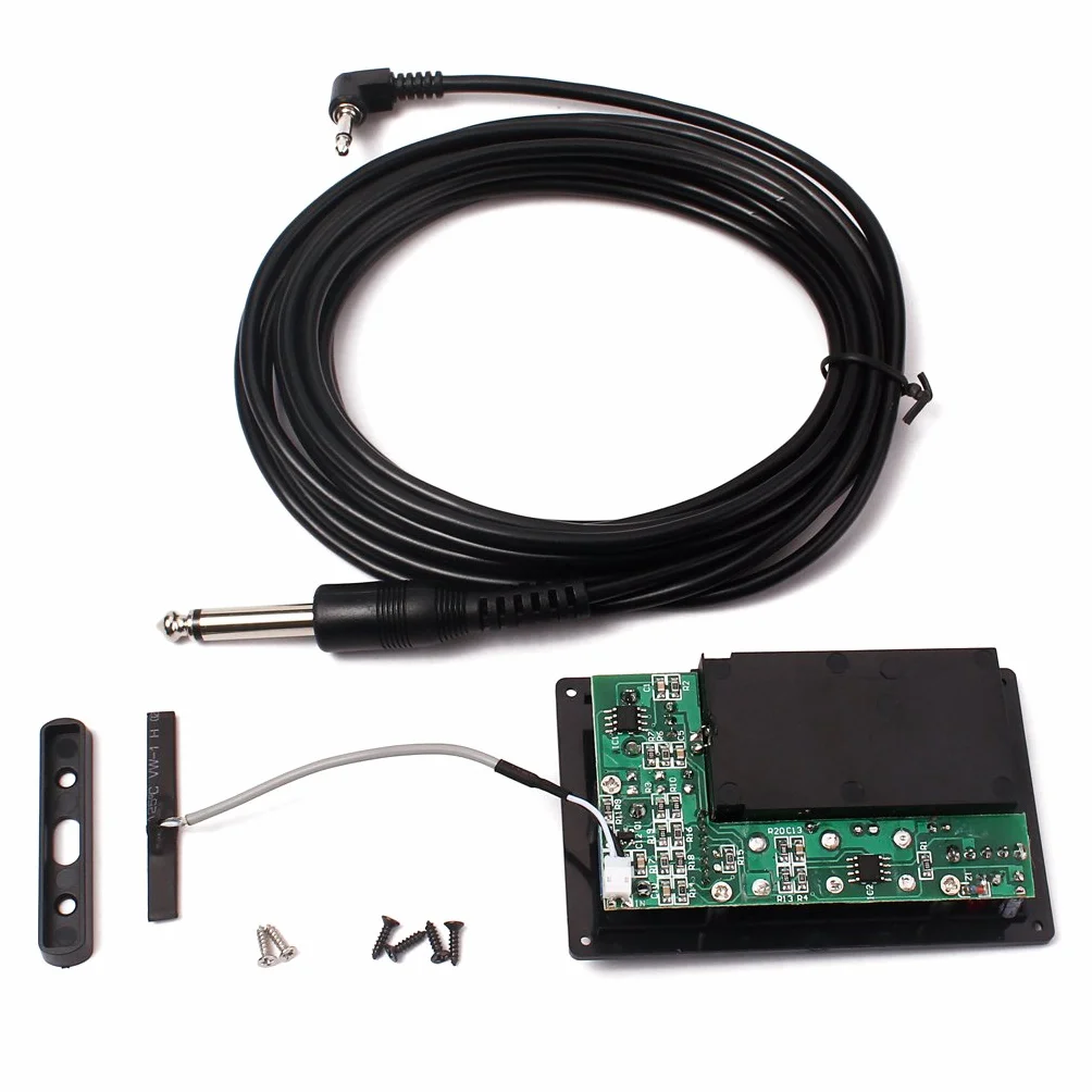Alnicov Electric Violin Silent EQ odbiornik dźwięku Piezo ze słuchawkami i zestawem kabli wtykowych