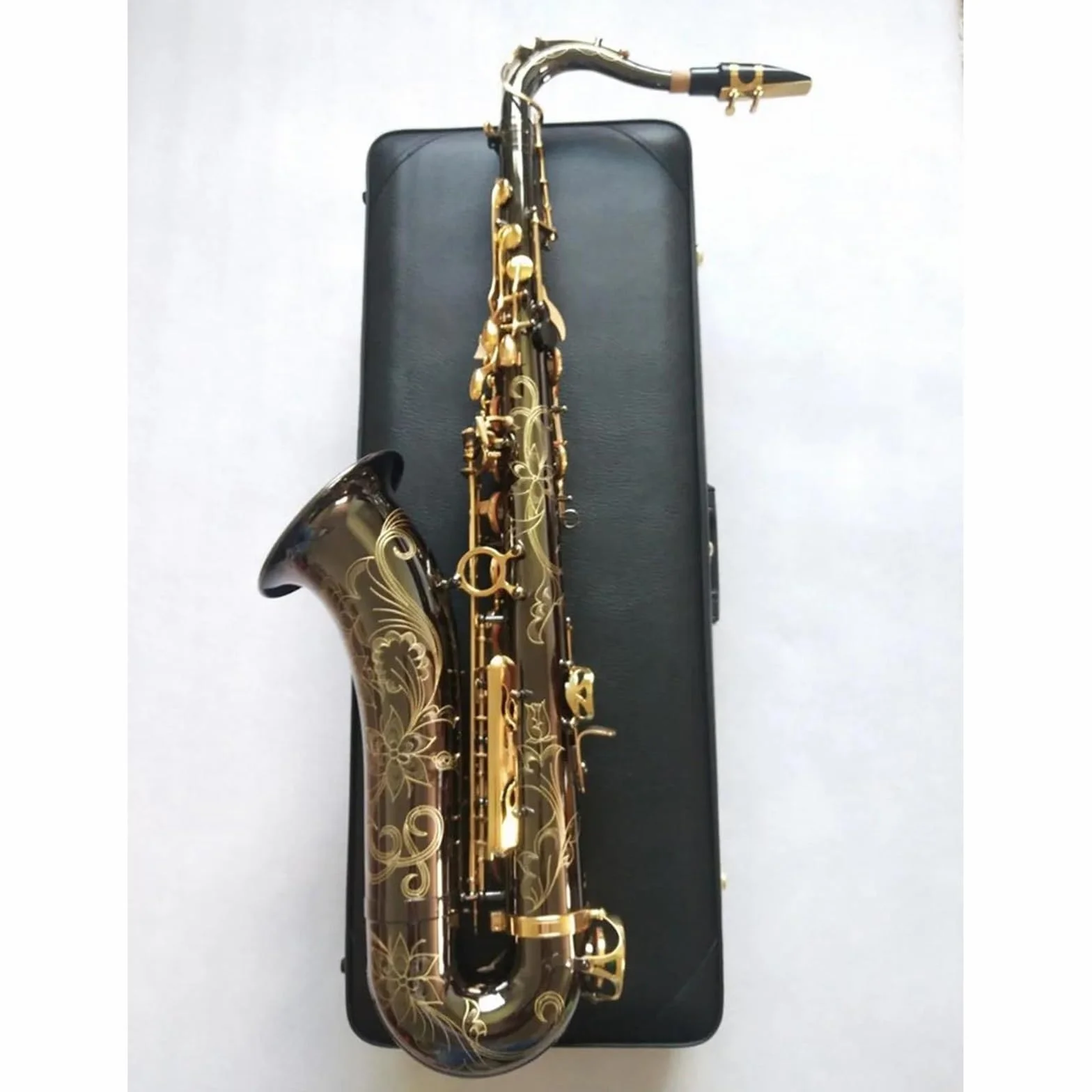Japoński Saksofon Tenorowy B Flat Black Nickel Gold Instrument Muzyczny Saksofon Profesjonalny (Color : Tenor)