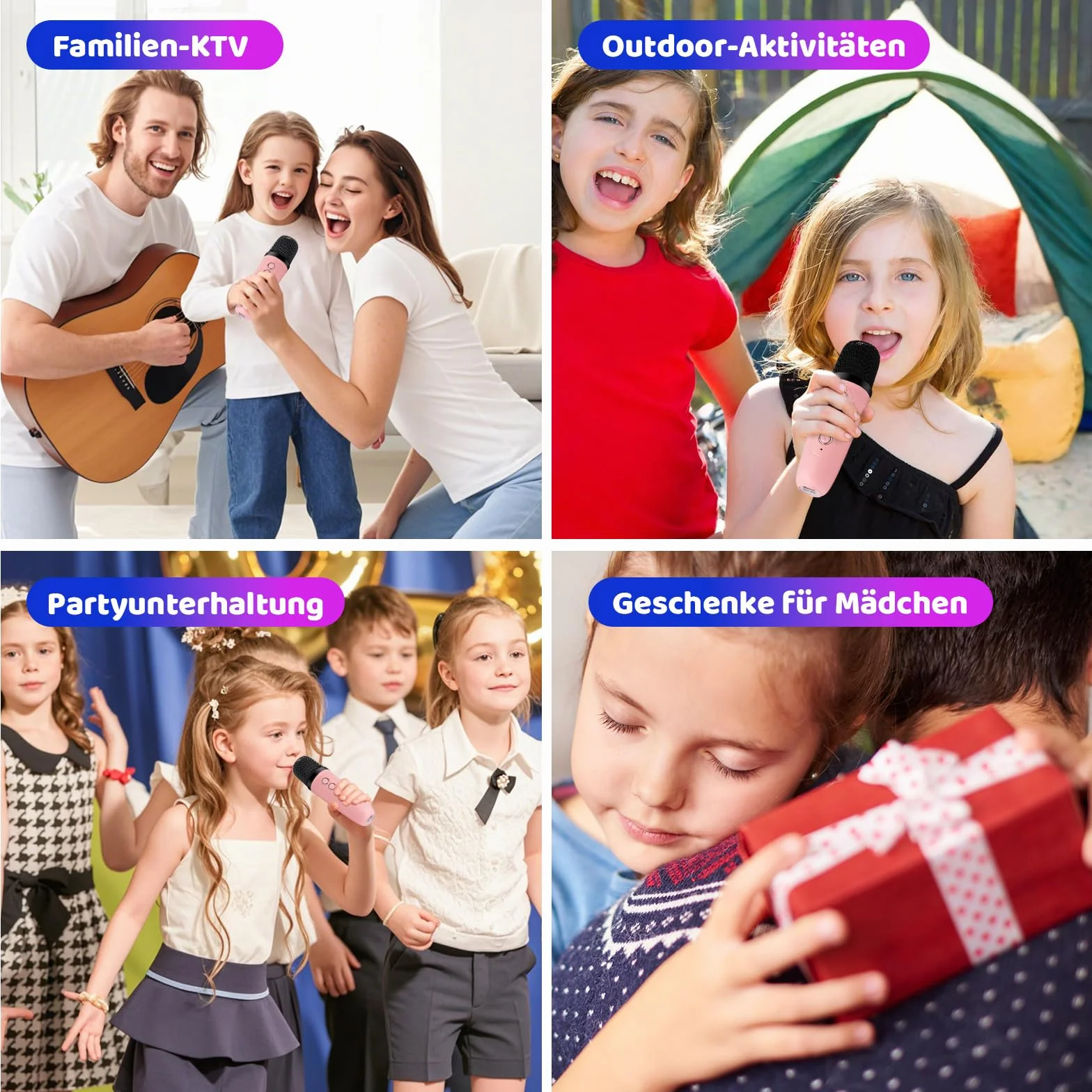 Osikay Prezent dla dziewczynek 4, 5, 6, 7, 8 lat: maszyna do karaoke, zabawka od 3 do 12 lat, prezent dla dziewcząt, 6-7-8-9-10-11 lat, mikrofon z Bluetooth, prezent urodzinowy dla dzieci w wieku 4-6