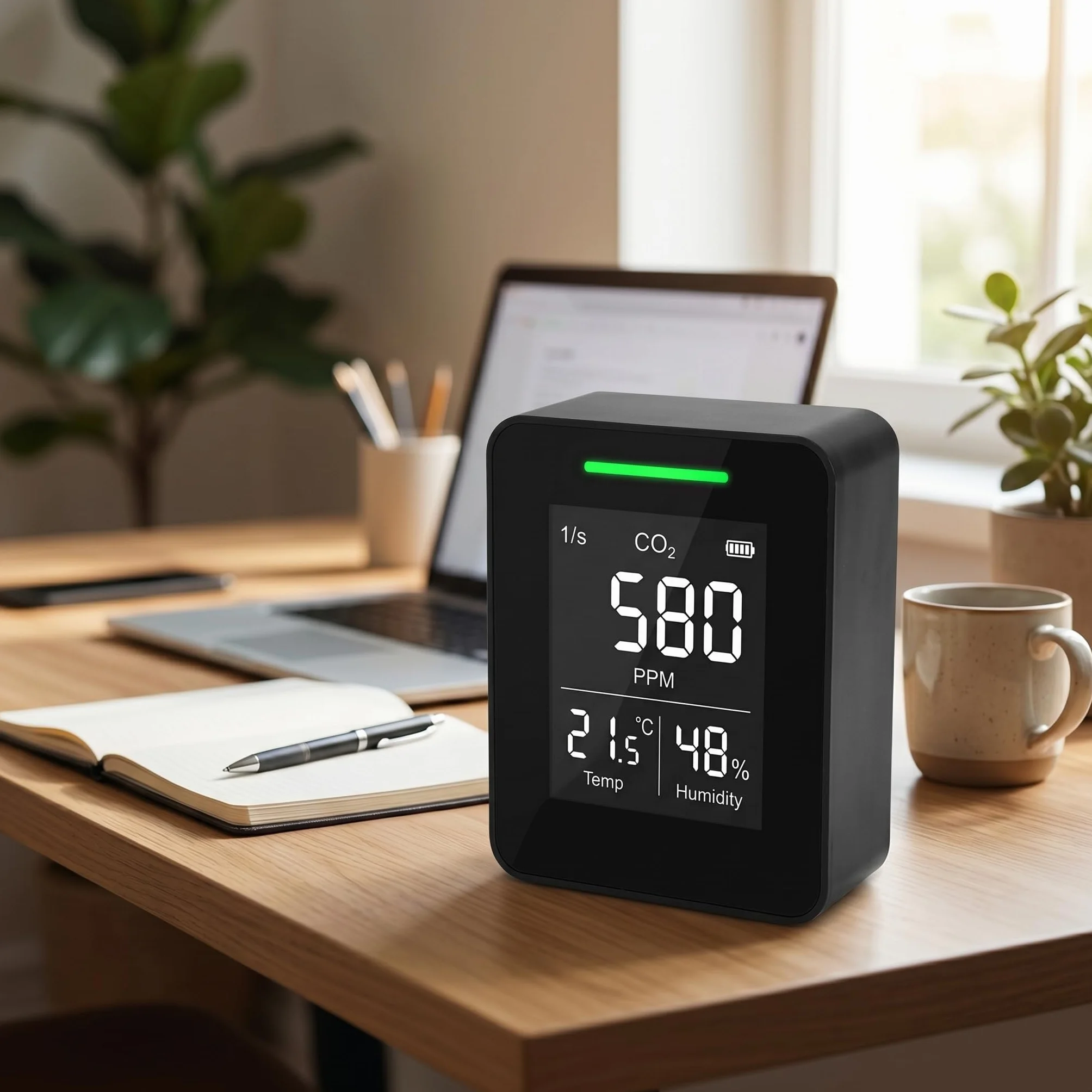 Monitor Jakości Powietrza, PG-L58 Detektor CO2 Wewnętrzny Monitor CO2 Czujnik na podczerwień do Namiotów do Uprawy, Piwnic na Wino, Domów, Samochodów