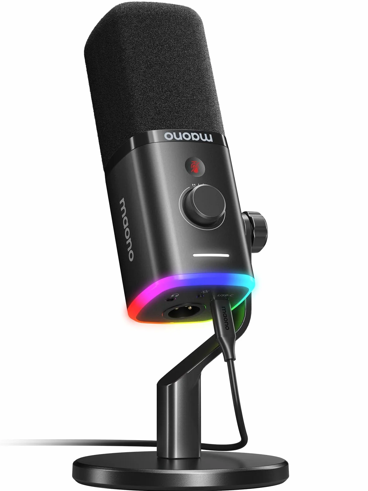 MAONO Dynamiczny mikrofon USB XLR RGB do gier i podcastów