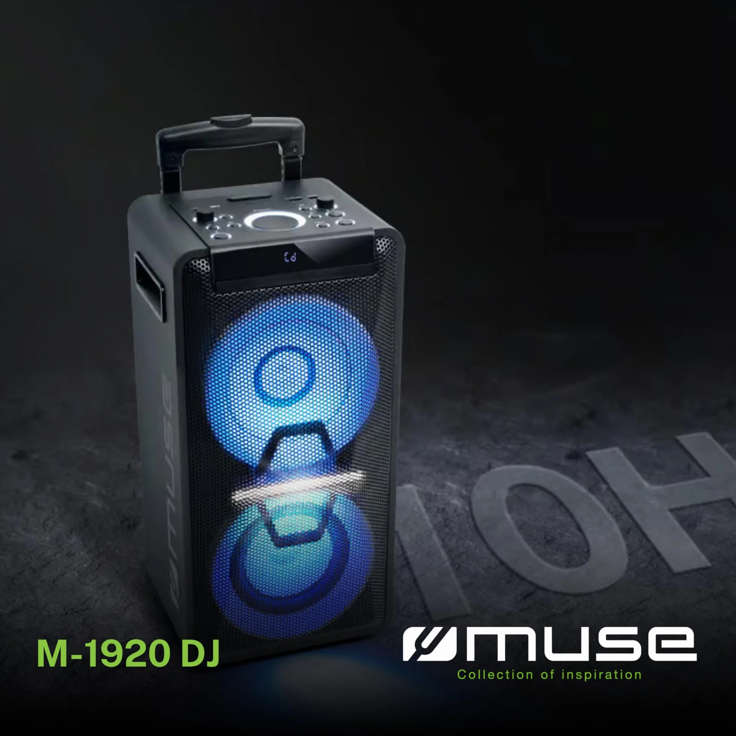 MUSE Głośnik Imprezowy z CD M-1920 DJ, Czarny