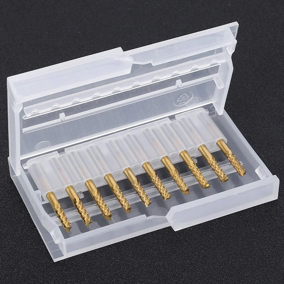 10 stücke 3,175mm Hartmetallfräser Schaftfräser 1/8"schaft Titan Beschichtete CNC PCB Gravur Cutter Bit