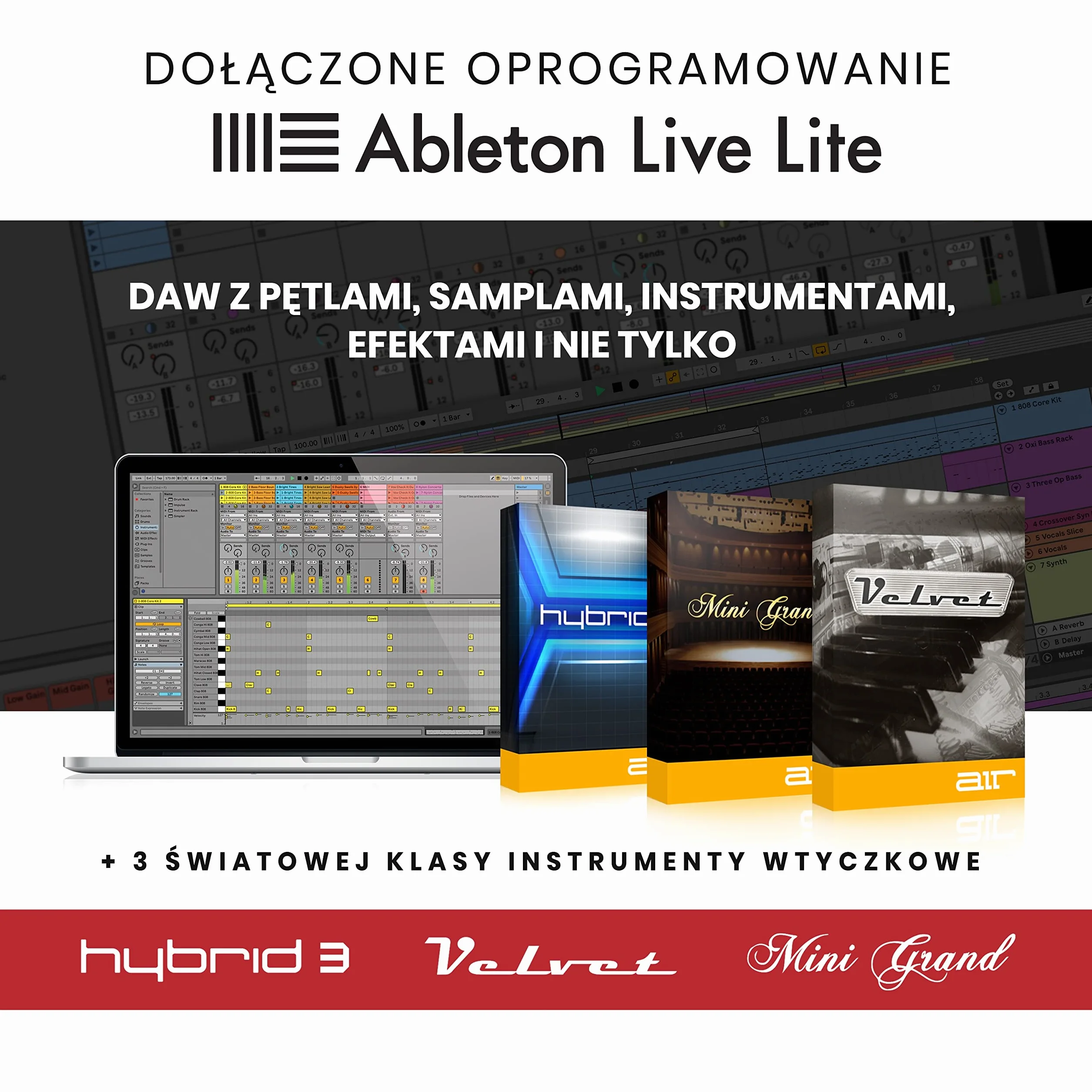 Akai Professional APC Mini MK2 - Kontroler USB MIDI z 64 Padami RGB do Odpalania Klipów w Ableton Live Lite z Trybem Drum/Note Mode i Mikserem MIDI