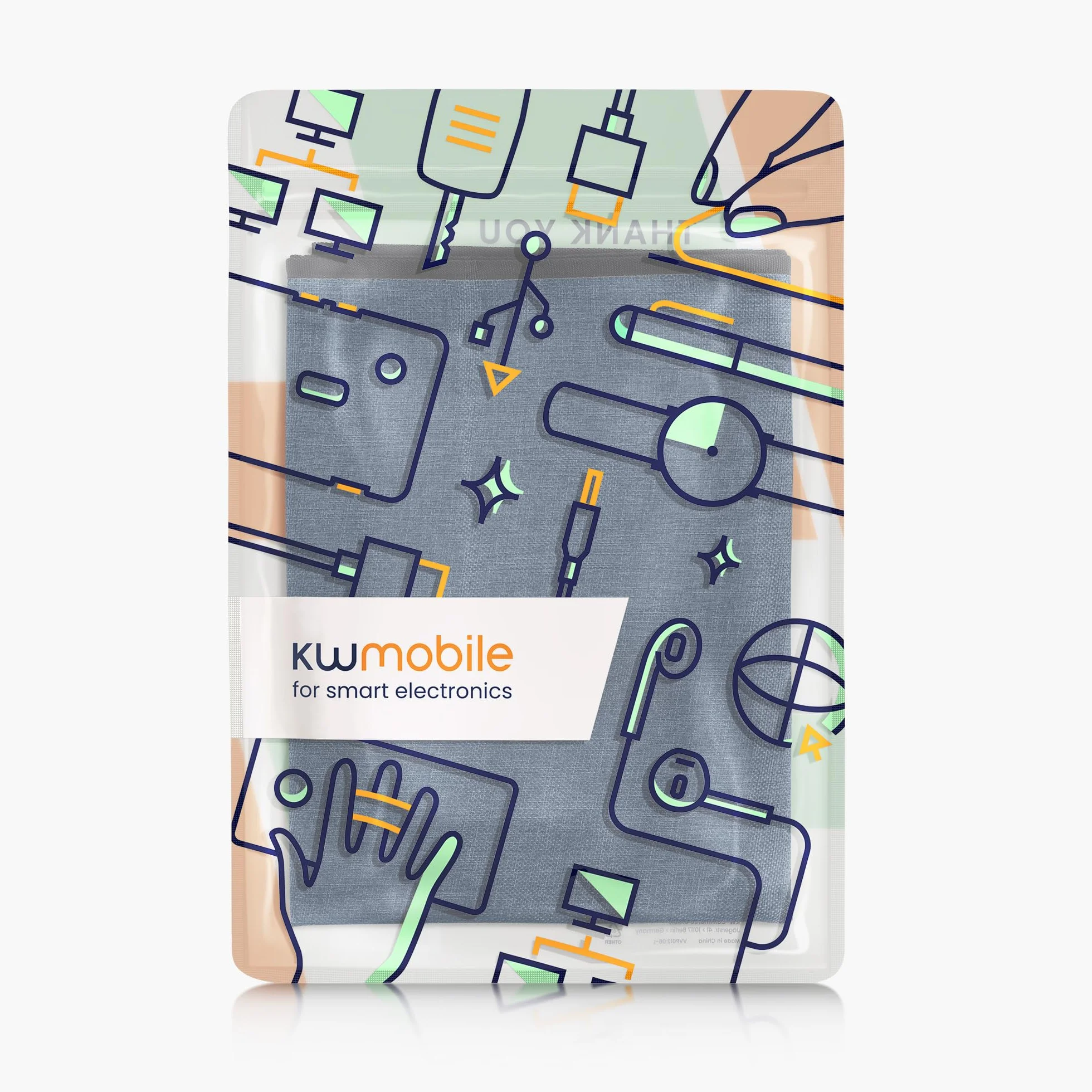kwmobile Osłona przeciwpyłowa do monitora 50.8-55.9 cm, lniana osłona wyświetlacza monitora, chroni ekran komputera, niebiesko-szara