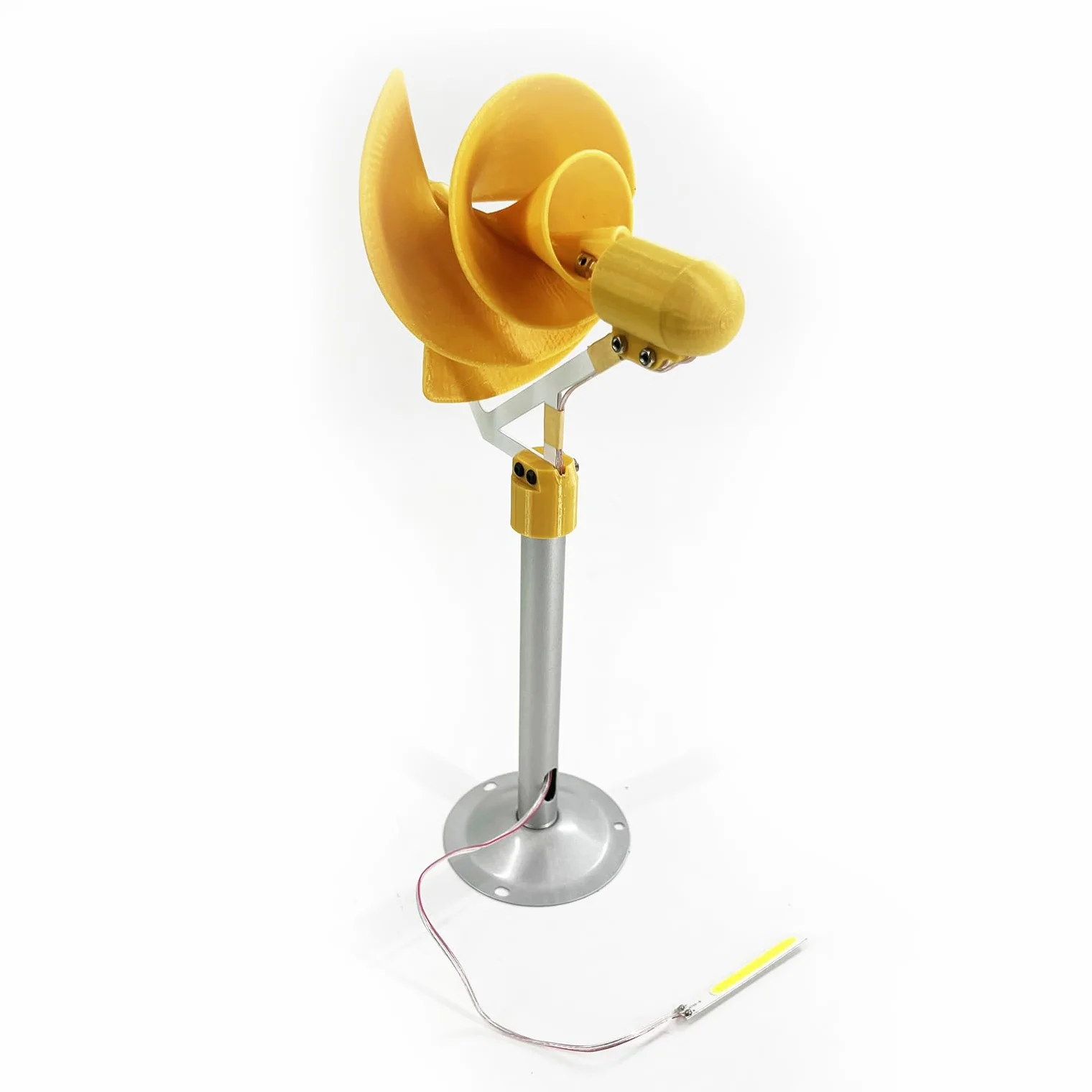 10W Micro Spiral Wind Generator Model 12V Stały generator magnesów DIY żółta turbina wiatrowa Model Breeze Start Generator Światło z diodą LED do badań, nauczania, dekoracji,Yellow