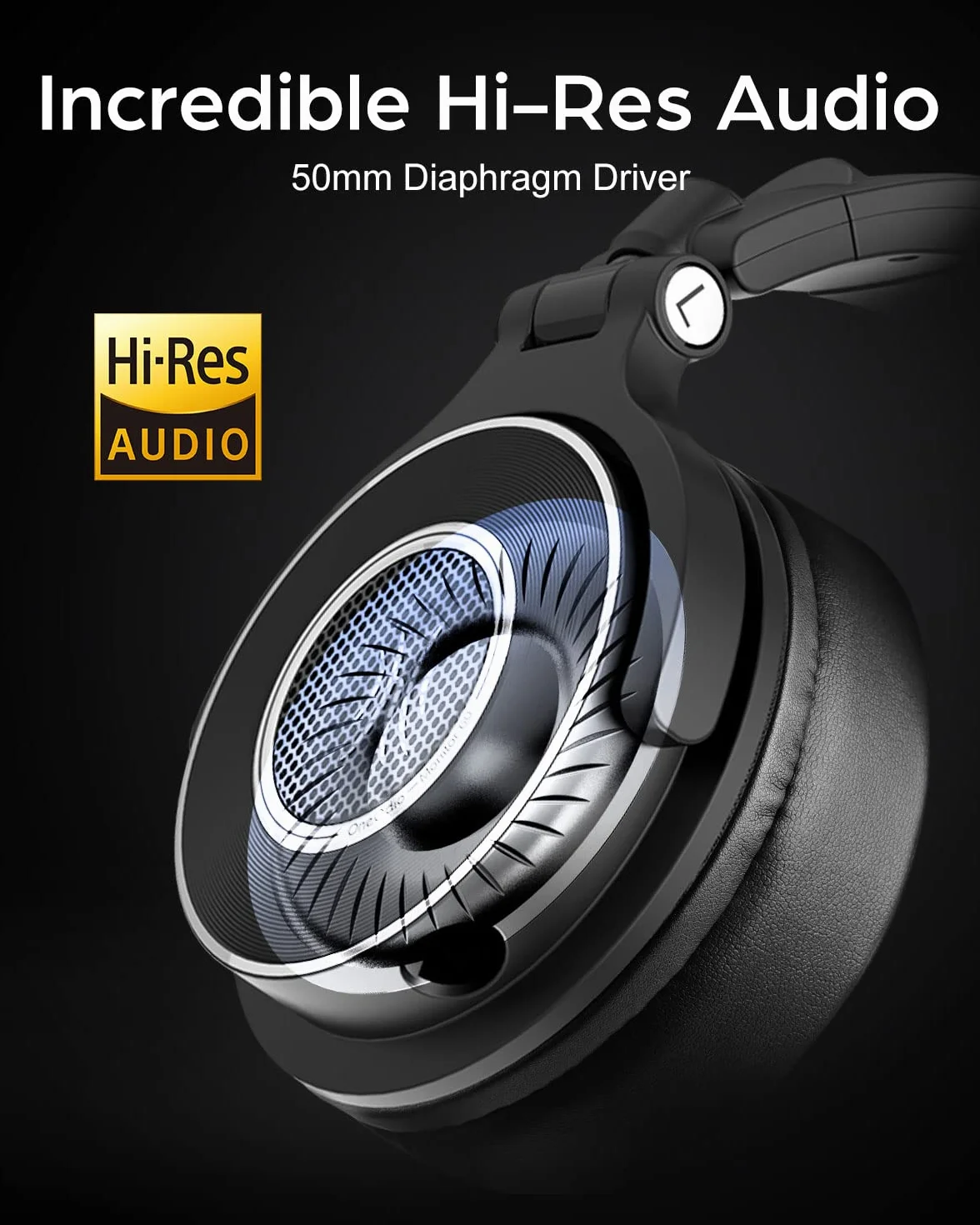 OneOdio Monitor 60 Profesjonalne słuchawki DJ Studio, Hi-Res Audio z obrotową osią 180° i słuchawkami, 3 gniazda z mikrofonem, idealne do nagrywania, miksowania, twórców