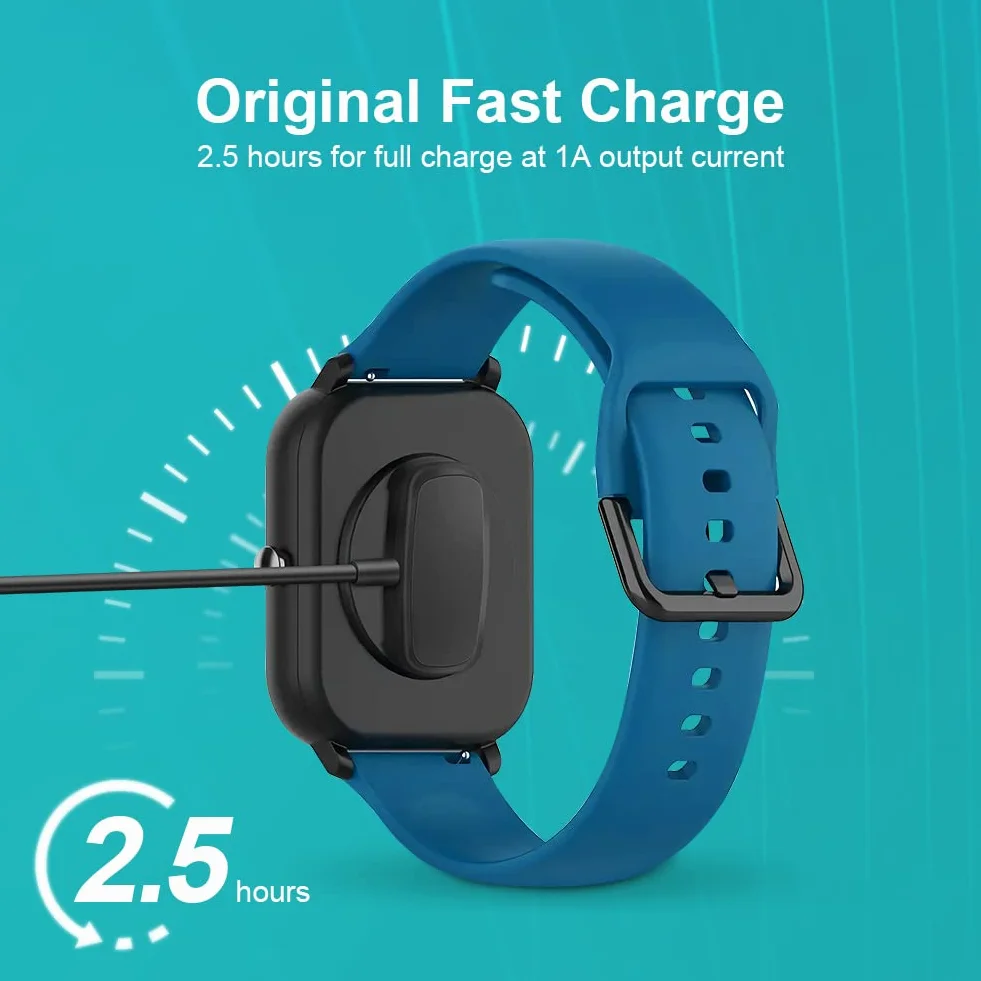 Ainiv Ładowarka Kompatybilna z Amazfit GTR 2 2e, GTS 2 2e, GTS2/GTS4 Mini, Pop, Bip 3 PRO, Bip U, T-Rex (Nie Do T-REX) - 2-Pinowy Kabel USB Do Ładowania 14 mm 60 cm