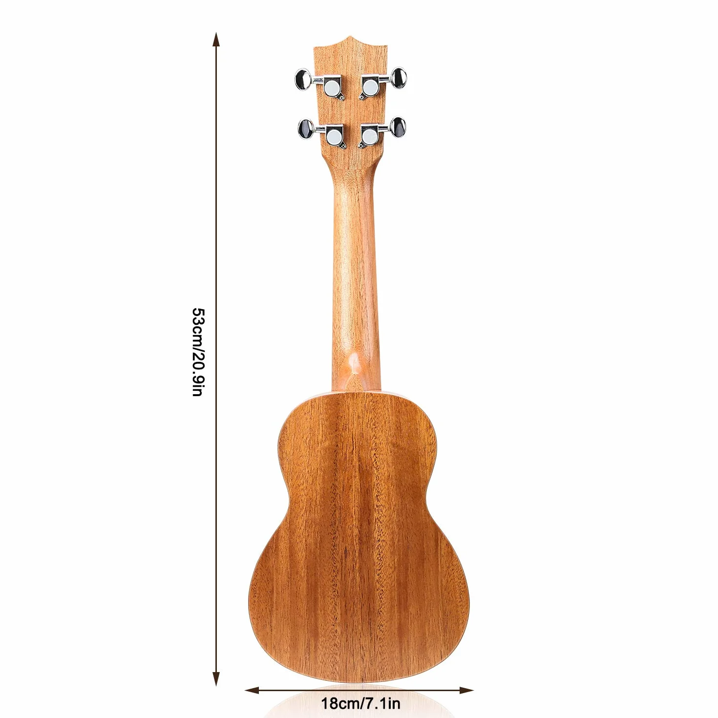 Ukulele sopranowe 21 cali, mahoniowe ukulele dla dorosłych i dzieci początkujących z torbą i linami