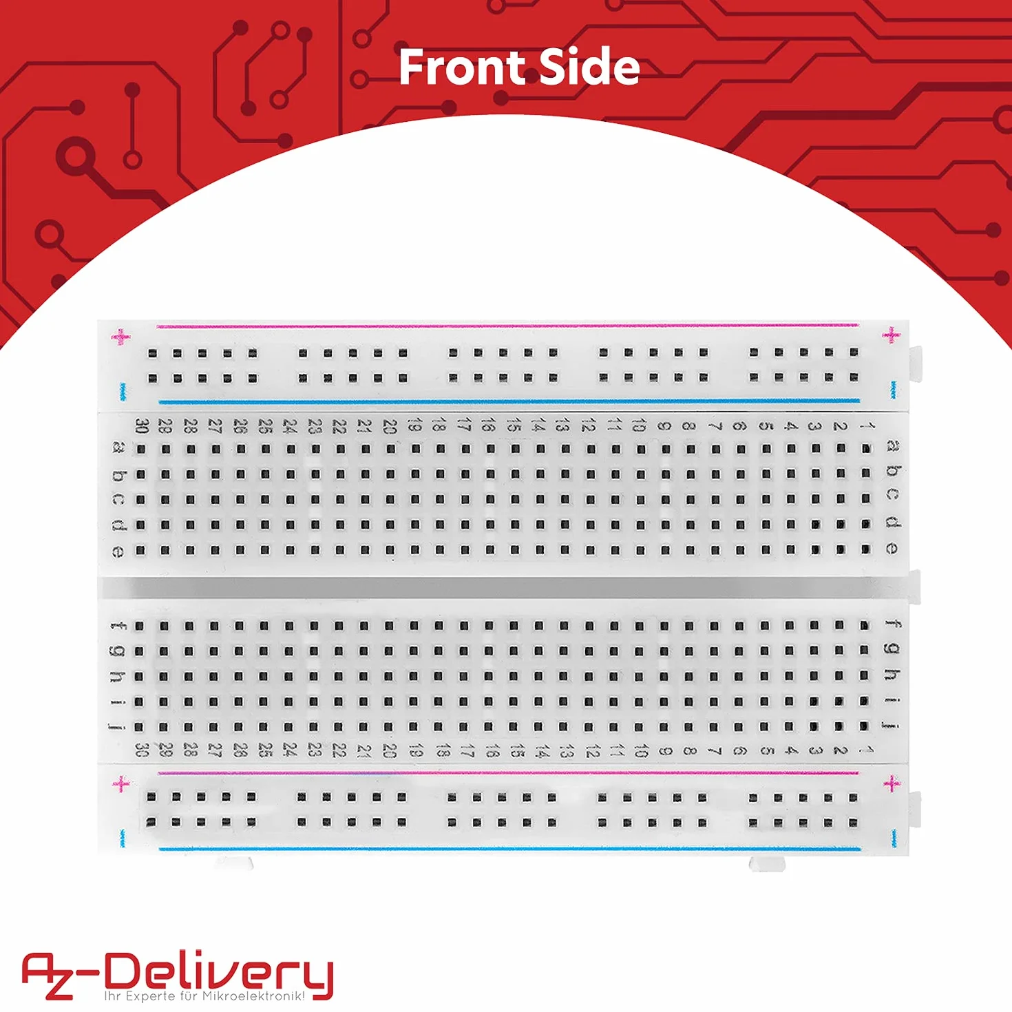 AZDelivery Mini Breadboard 400 Pin z 4 Busbars dla Jumper Cable kompatybilny z Arduino i Raspberry Pi w tym e-Book!