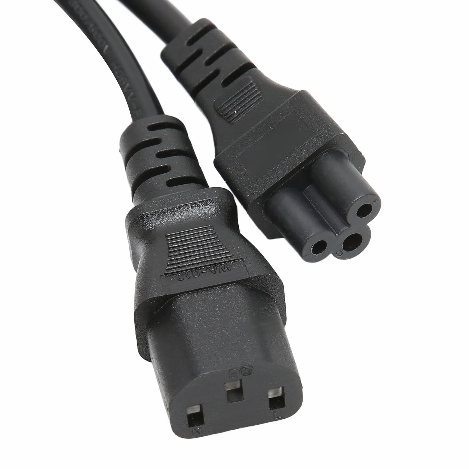 Kabel żeński IEC 320 C14 do C5 i C13, Przewód z Wtyczką Rozgałęźnika 1 Ft Y, Pojedynczy Kabel Zasilający C14 Męski C14 na C13 i C5 10 A 250 V, Ognioodporny, Odporny na Wysoką Temperaturę
