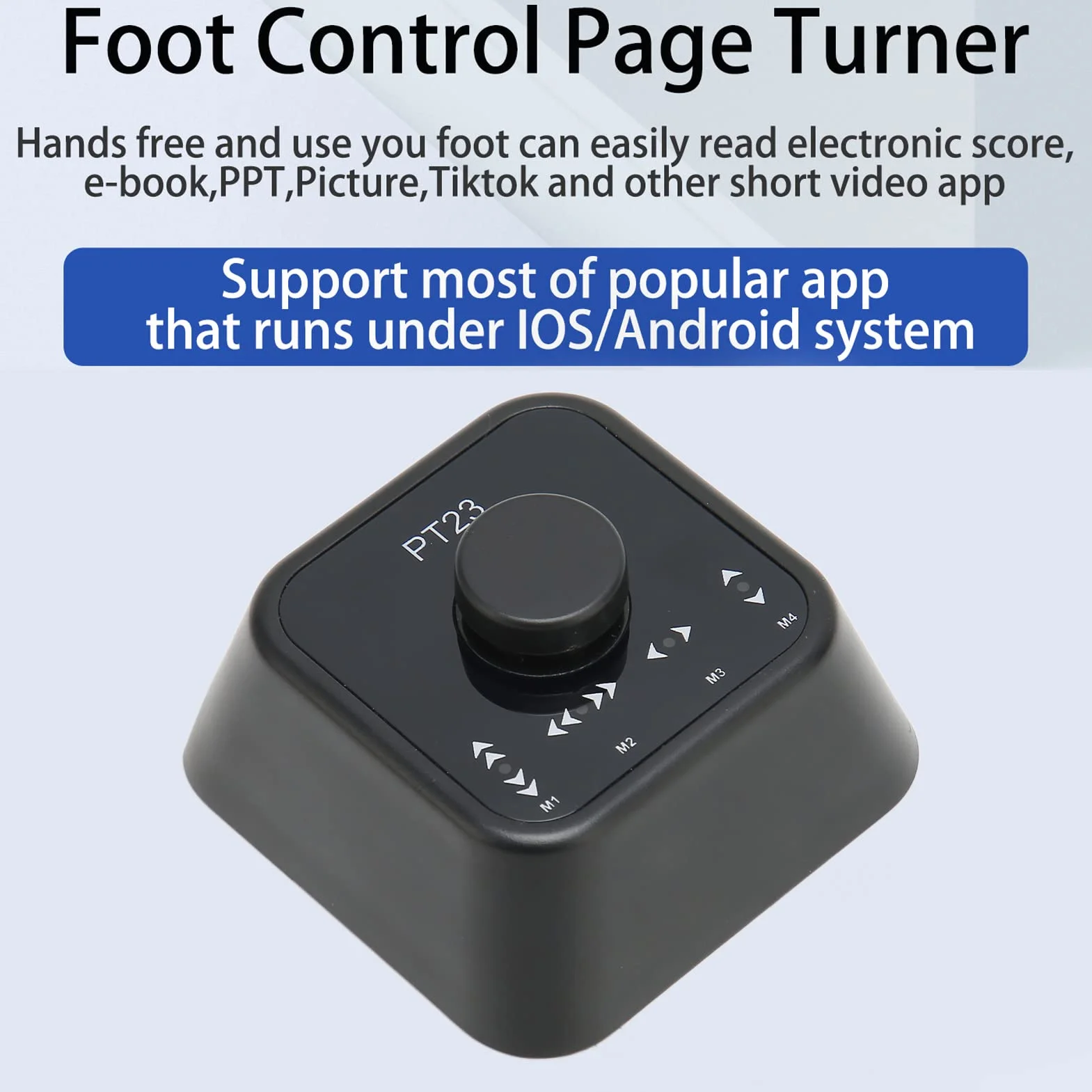Pedał Przewracania Stron Bluetooth Bezprzewodowy Page Turner do Tabletu Android iOS Czarny