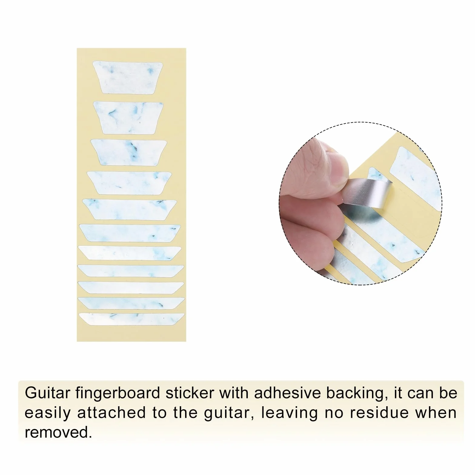 QUARKZMAN Naklejki na podstrunnicę gitarowe naklejki na gitarę i trapezowe naklejki do wstawiania gitar muzycznych gitar basowych gitar akustycznych kolorowa muszla