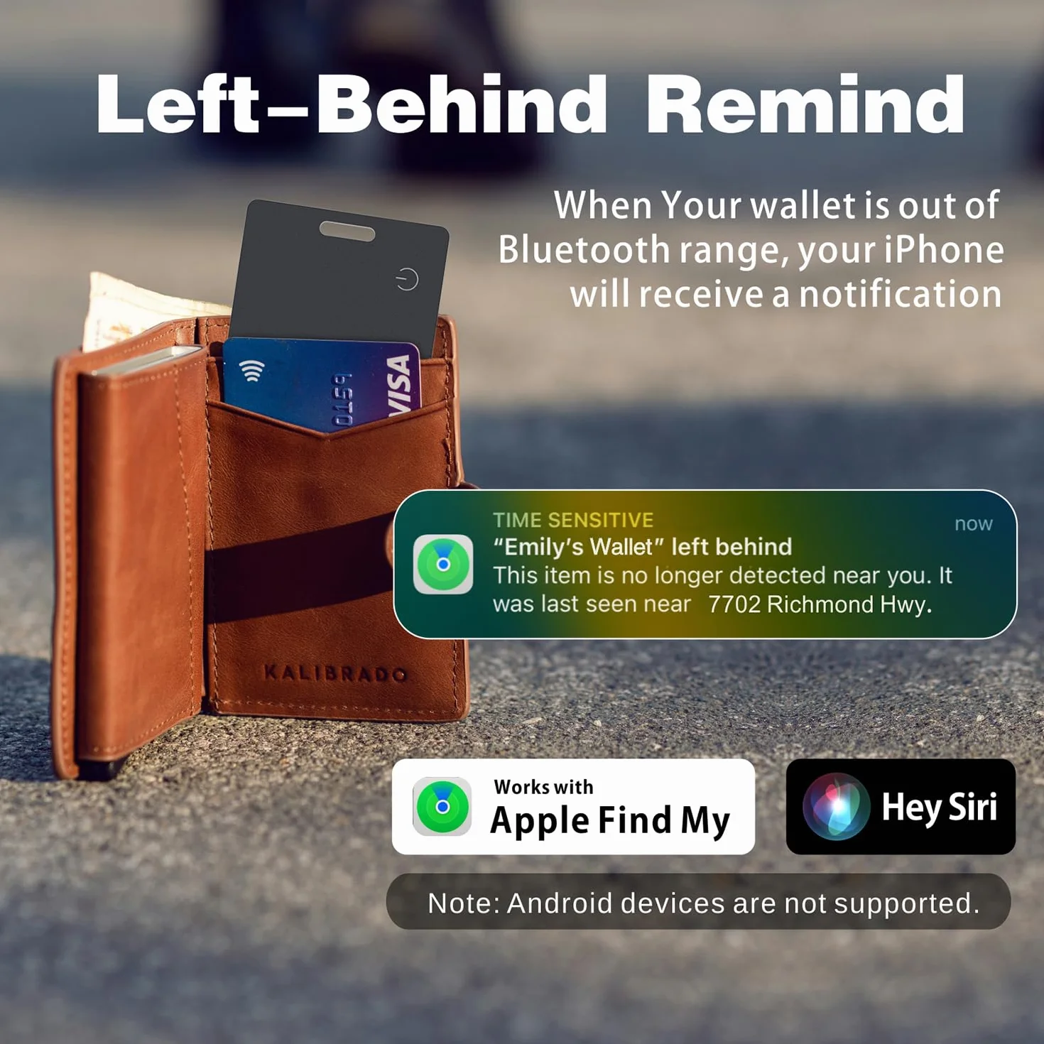 Reyke Slim Wallet Tracker Card, Ładowalny Lokalizator Bluetooth Kompatybilny z Apple Find My (tylko iOS), Smukła Karta Lokalizacyjna do Portfeli, Bagażu, Telefonów, Paszportów