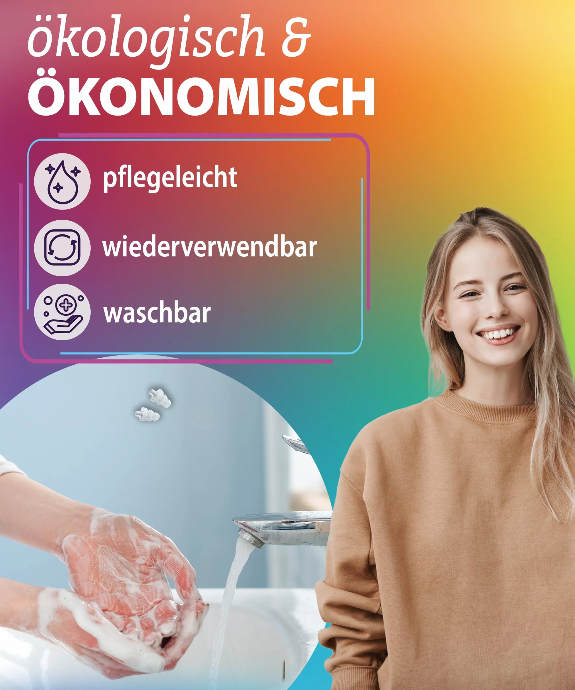 Wysokiej jakości zatyczki do uszu na imprezę, festiwal, dyskotekę, muzykę i koncert – wielokrotnego użytku i dyskretne z praktyczną zawieszką i etui