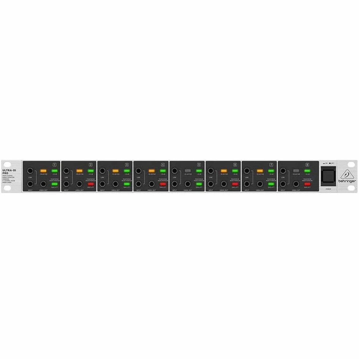 Behringer 8-kanałowy ULTRA-DI PRO DI800 V2 Professional Mains/Phantom Powered DI-Box