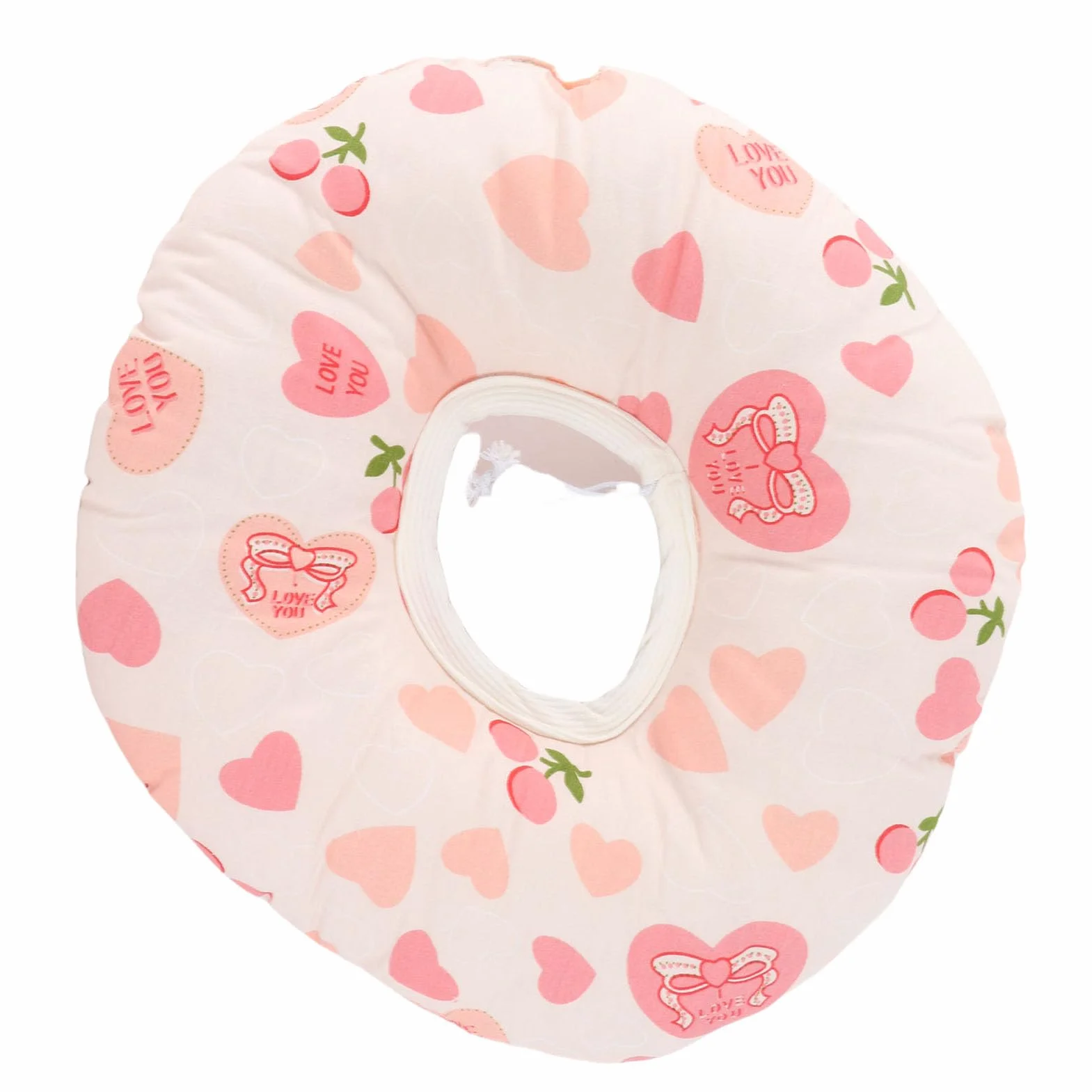 Generic Poduszka do Przekłuwania Uszu Donut Bawełniana Nausznik 12,6" Poduszka Wspierająca dla Osób Podróżujących na Boku, w Akademiku (Jasnoróżowy kształt serca)