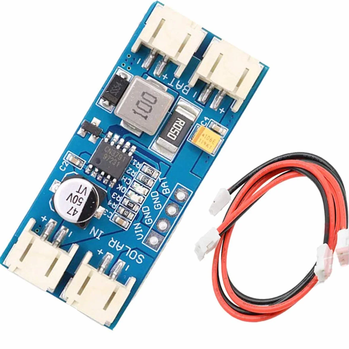 12 V panel sterownika ładowania słonecznego CN3791 sterownik ładowania słonecznego MPPT 1 LiPo moduł regulatora akumulatora JST PH2.0 automatyczne ładowanie baterii z kablami