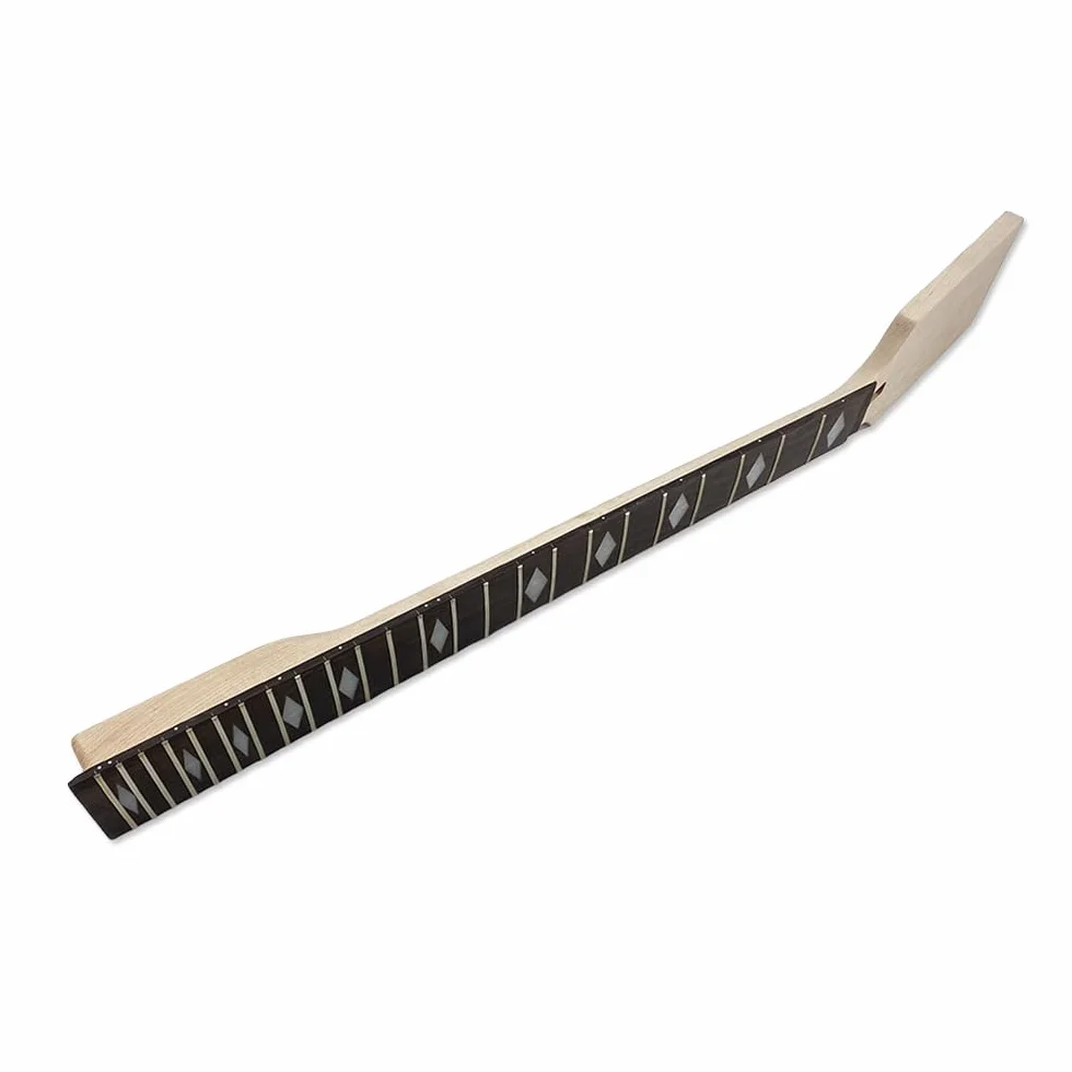 Yinfente Płomień klon gryf gitarowy 21 prog 65 cm błyszczący przezroczysty płaszcz farba perłowa kropka wkładka DIY wymiana gitary (przezroczysta)