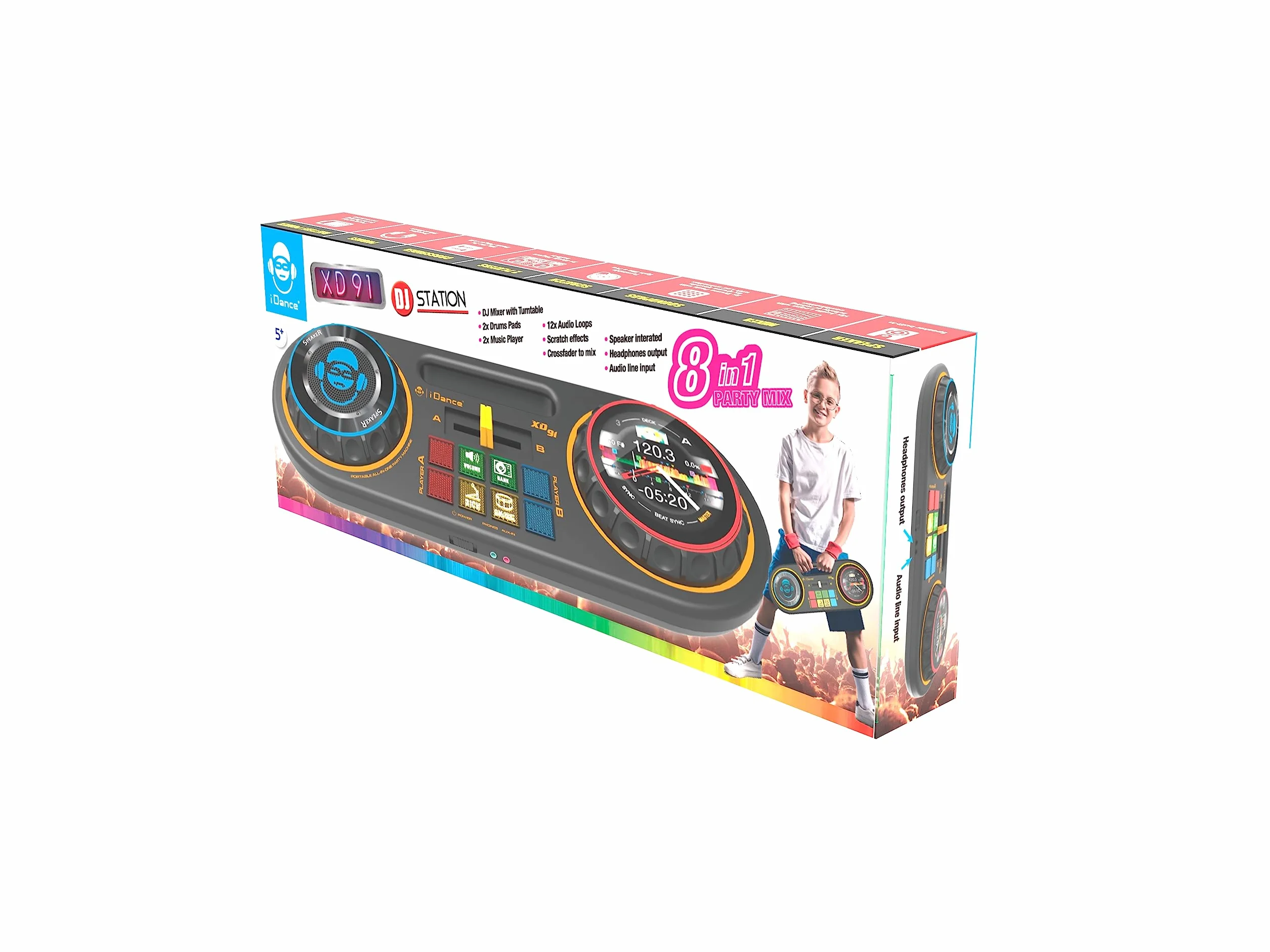 Cefa Toys Mieszanka DJ 8 W 1 41,4x15,4x4,8 cm 12 pętli audio Crossfader