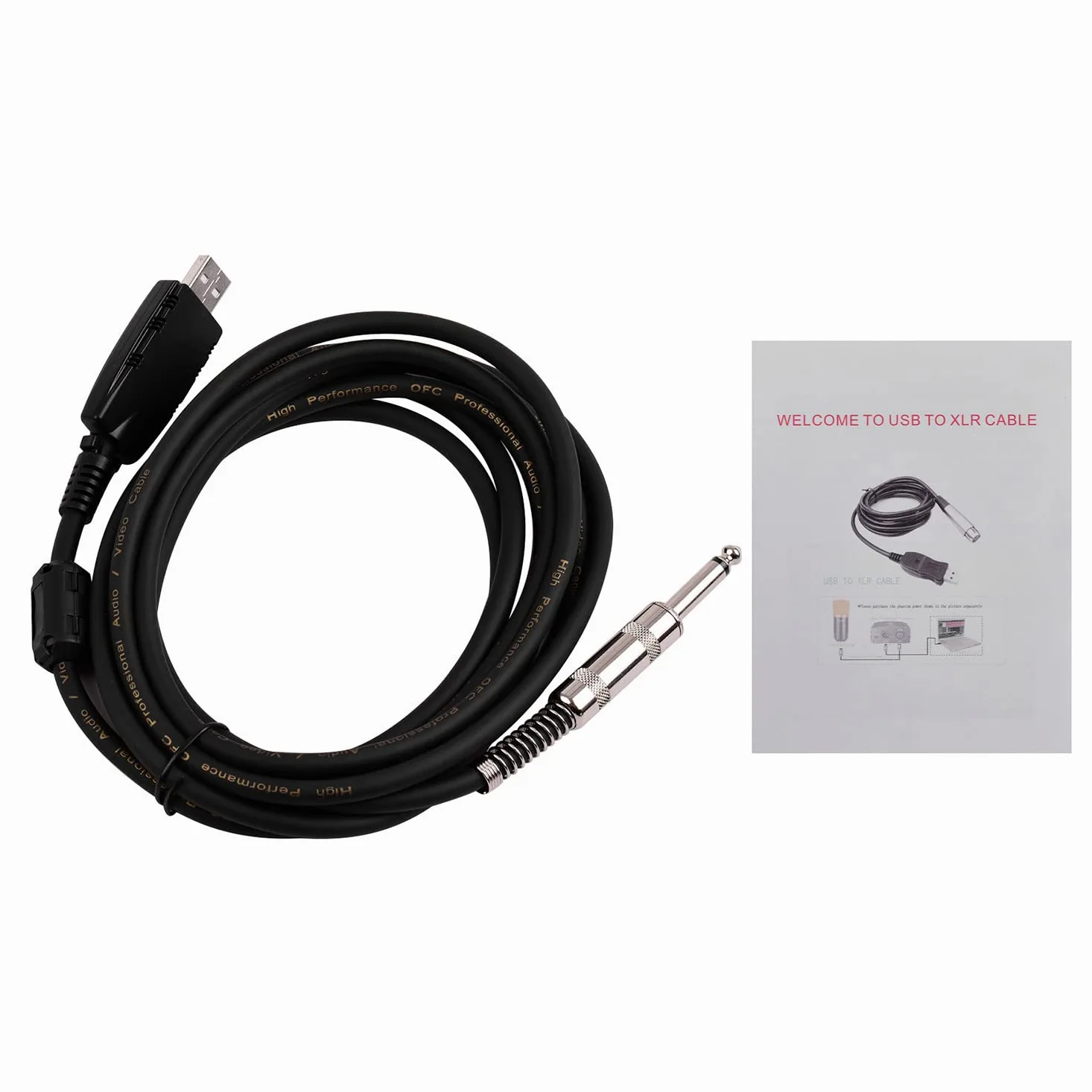 Kabel Rocksmith Real Tone USB typu a męski na 6,35 mm mono Przewód do gitary elektrycznej Profesjonalna gitara do komputera USB Zgodny z systemem operacyjnym Os X 10.9 lub nowszym