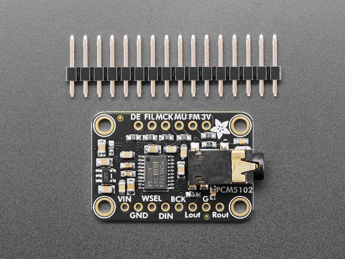 Adafruit PCM5102 I2S DAC, przetwornik D/A z wyjściem liniowym, 112 dB SNR, 6250