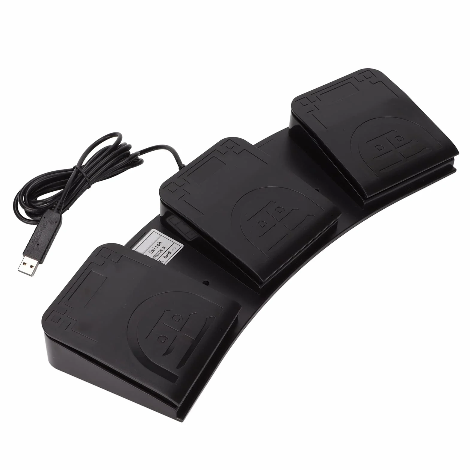 Pedał Przełącznika Akcji USB, 3 Klawisze Kontroler MIDI Sterowanie Przełącznikiem Nożnym Dostosowana Programowalna Klawiatura Komputera Pedał Akcji do Gier Wideo, Klawiatury, Myszy