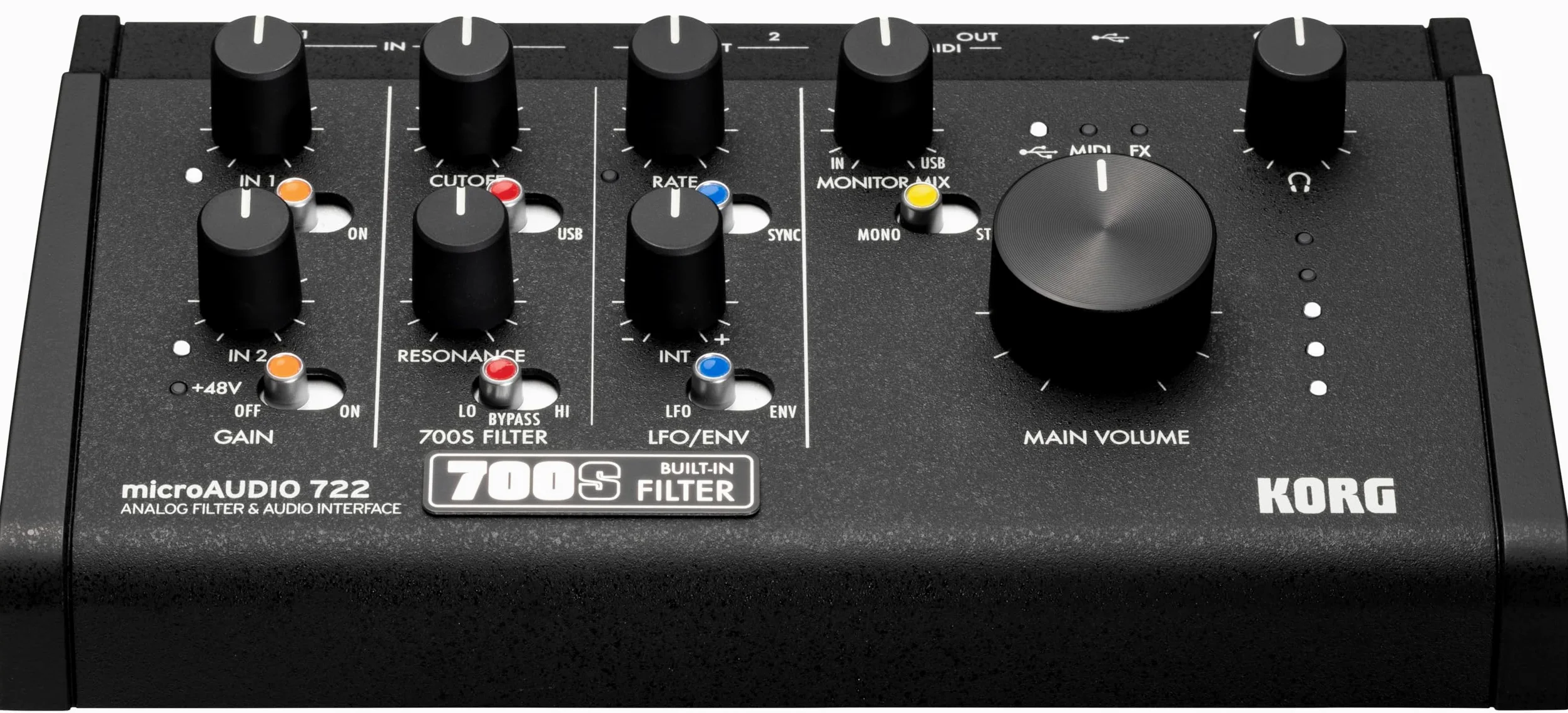Korg Interfejs audio microAUDIO 722 USB-C z filtrem analogowym i wejściem/wyjściem MIDI, w tym pakiet oprogramowania