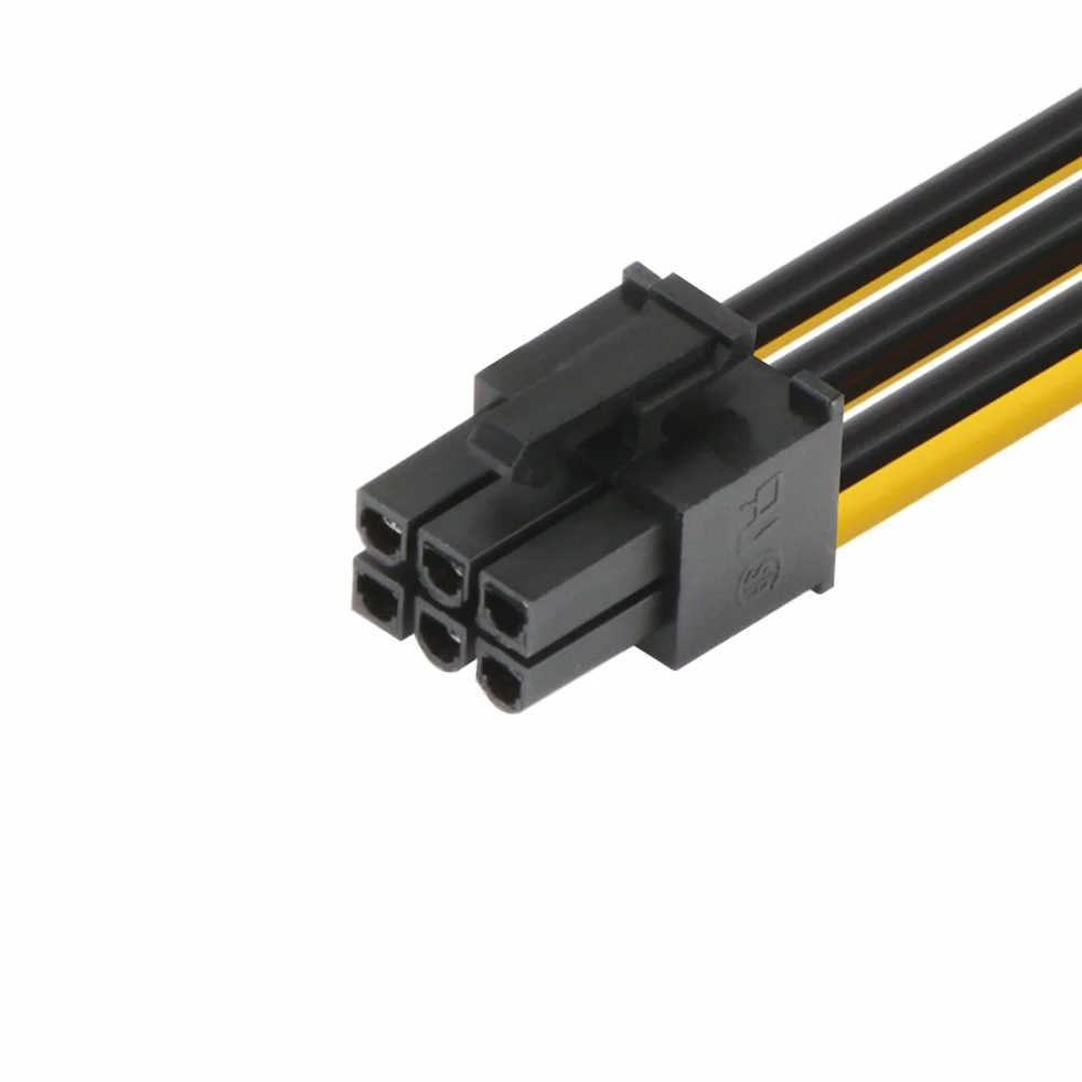 J&D 6-pinowy adapter kabla zasilającego PCIe na 2 x 4-pinowe Molex LP4 (2 sztuki), 6 cali / 15 cm, czarny