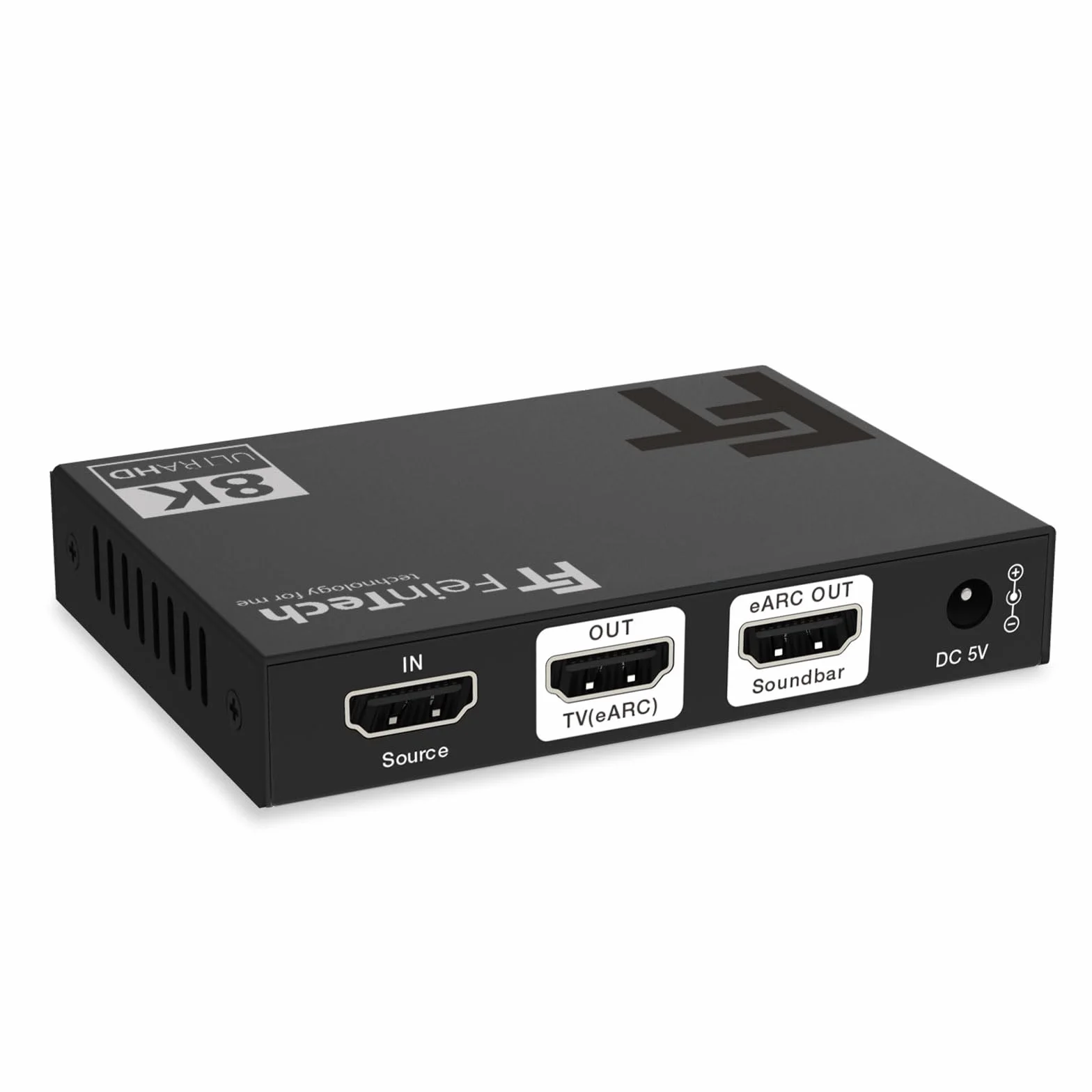 FeinTech AX310 HDMI 2.1 Audio Extractor do soundbar eARC – obsługuje 8K 60 Hz, 4K 120 Hz, VRR, ALLM, Dolby Atmos, DTS, rozdzielacz audio do systemów dźwiękowych z eARC i ARC (1 wejście)