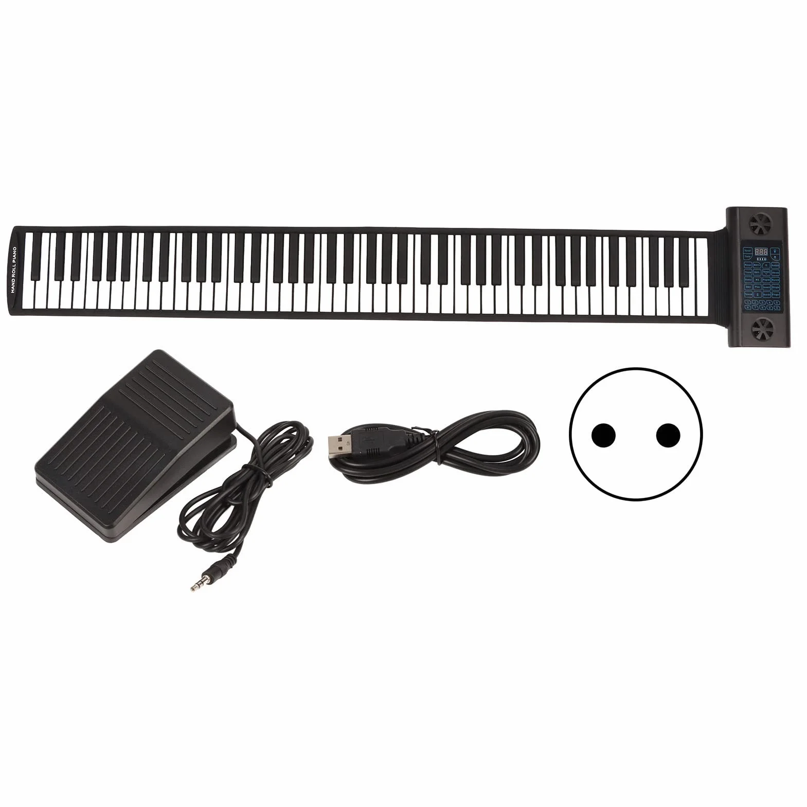 88 Klawiszy Zwijana Klawiatura Fortepianowa, 28 Tonów 128 Rytmów 14 Utworów Demonstracyjnych, Cyfrowy Wyświetlacz LED z Funkcją MIDI Bluetooth, Składany Przenośny Pianino Elektryczne(Czarny)