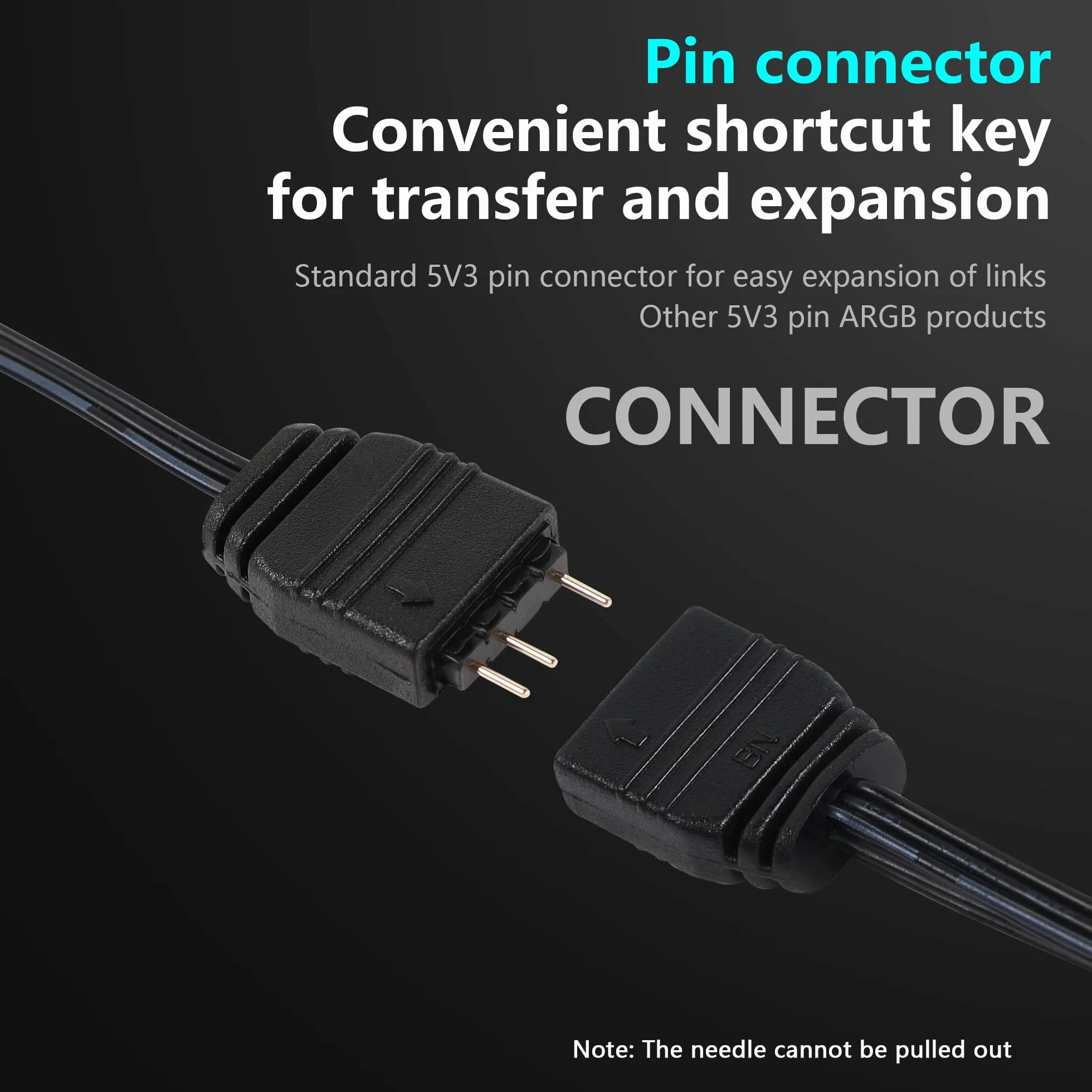 CERRXIAN 3 SZTUK 5V 3PIN ARGB Splitter Cable, 1 żeński do 2 portów męskich HUB Extension Connector Cable do taśm LED i wentylatorów ARGB